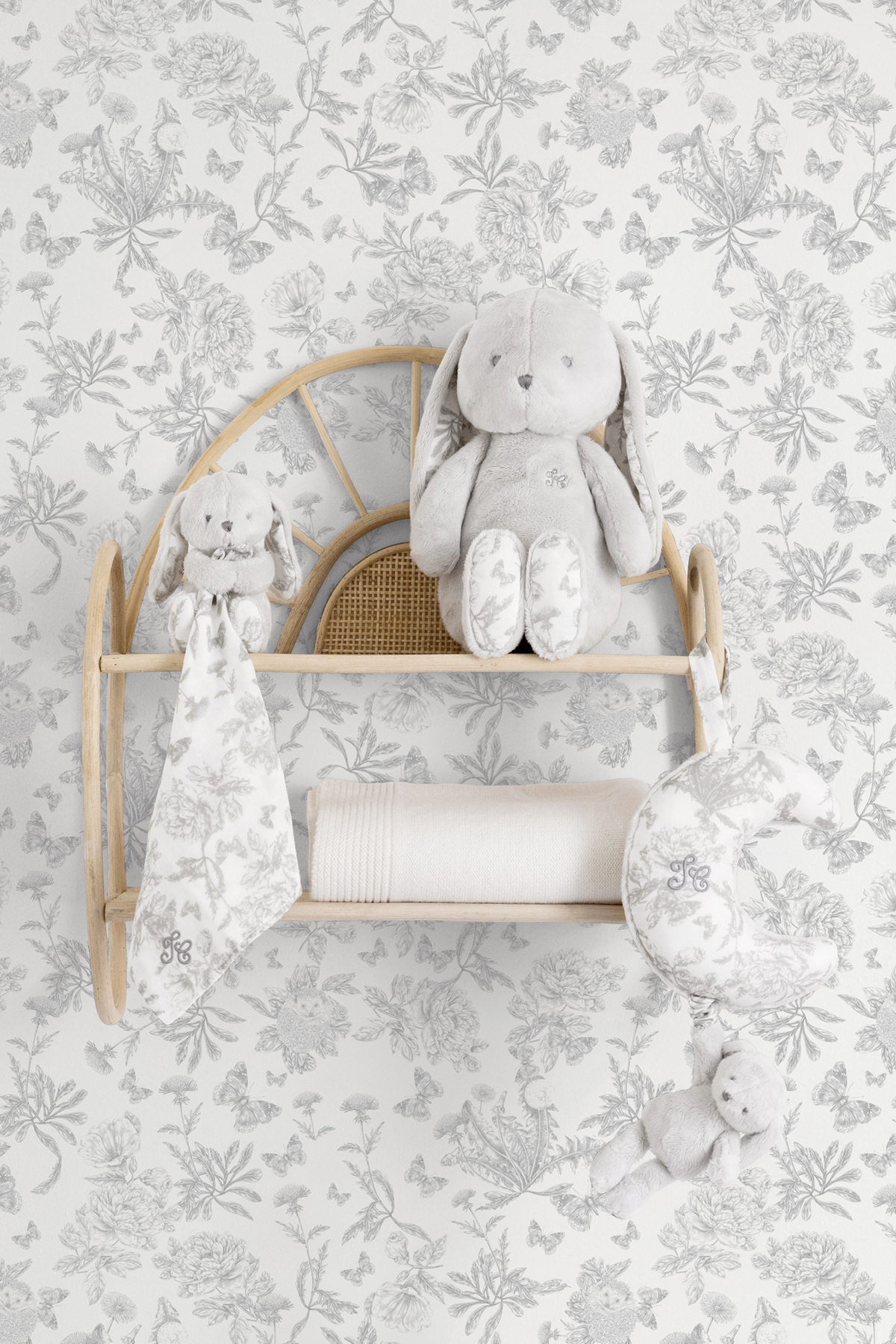 Papier peint Toile de Jouy Hérissons gris - Tartine & Chocolat de Lutèce | Réf. LTC-36230509