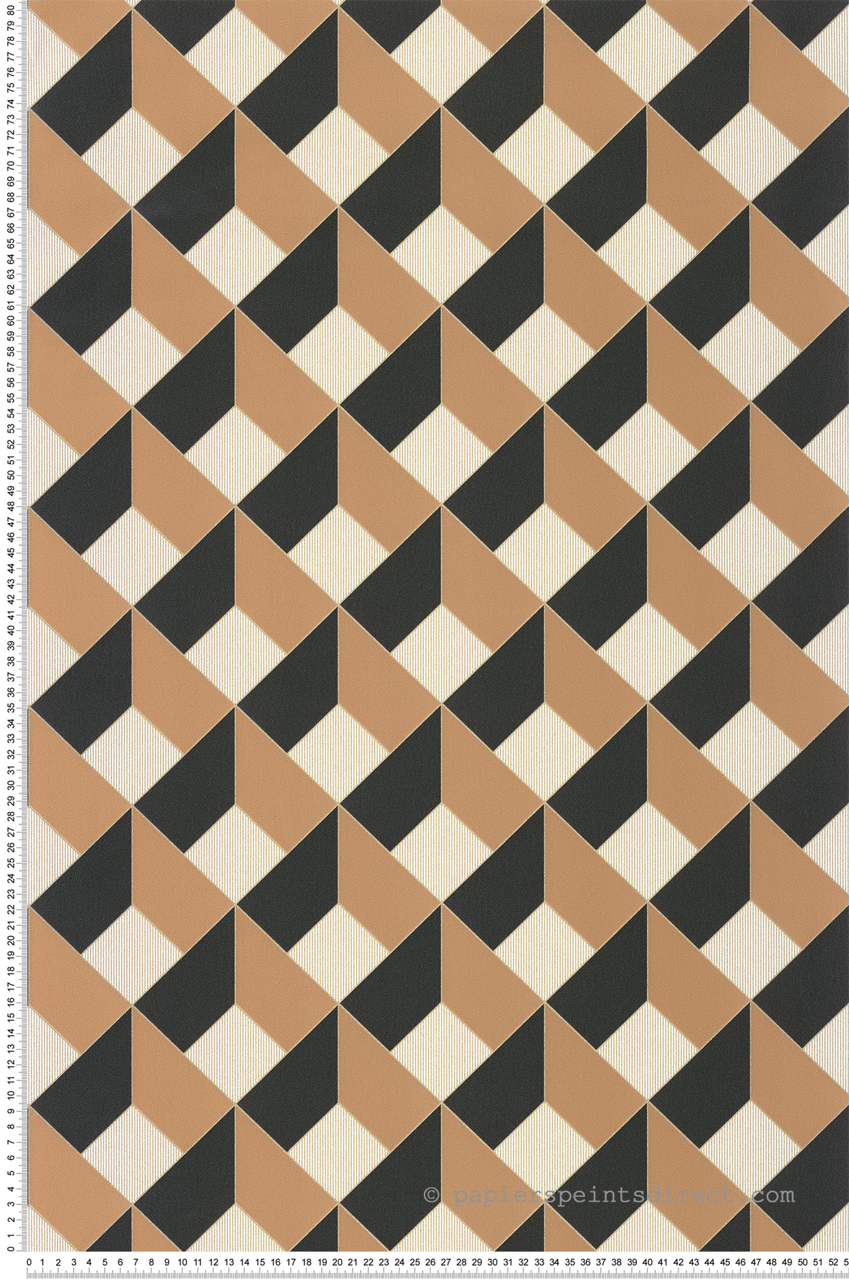 Papier peint Square noir camel - Outlines de Casélio | Réf. OTLS105092953