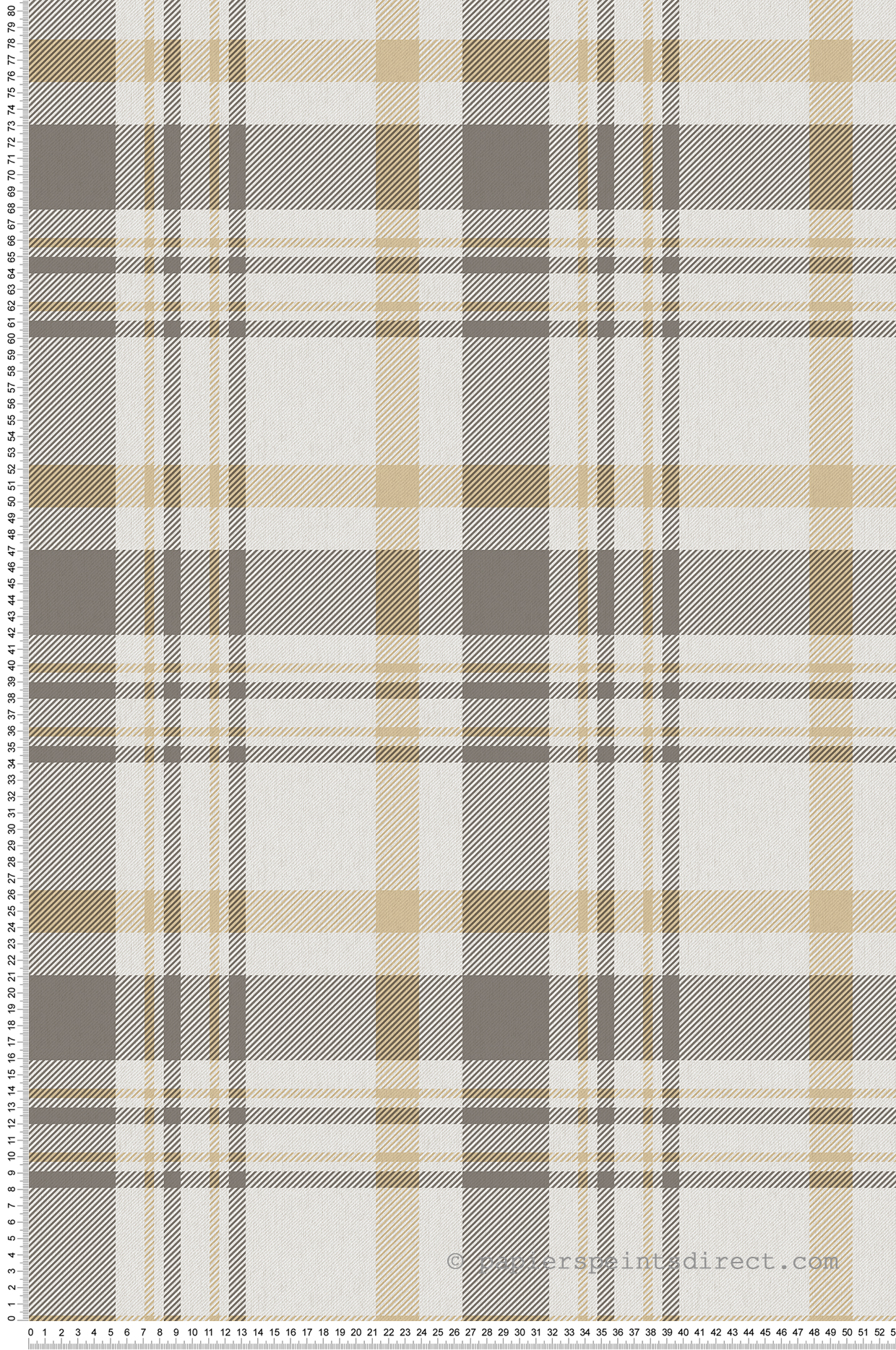 Papier peint Plaid Carreaux Ecossais beige gris - Romance de Lutèce | Réf. LTC-19063