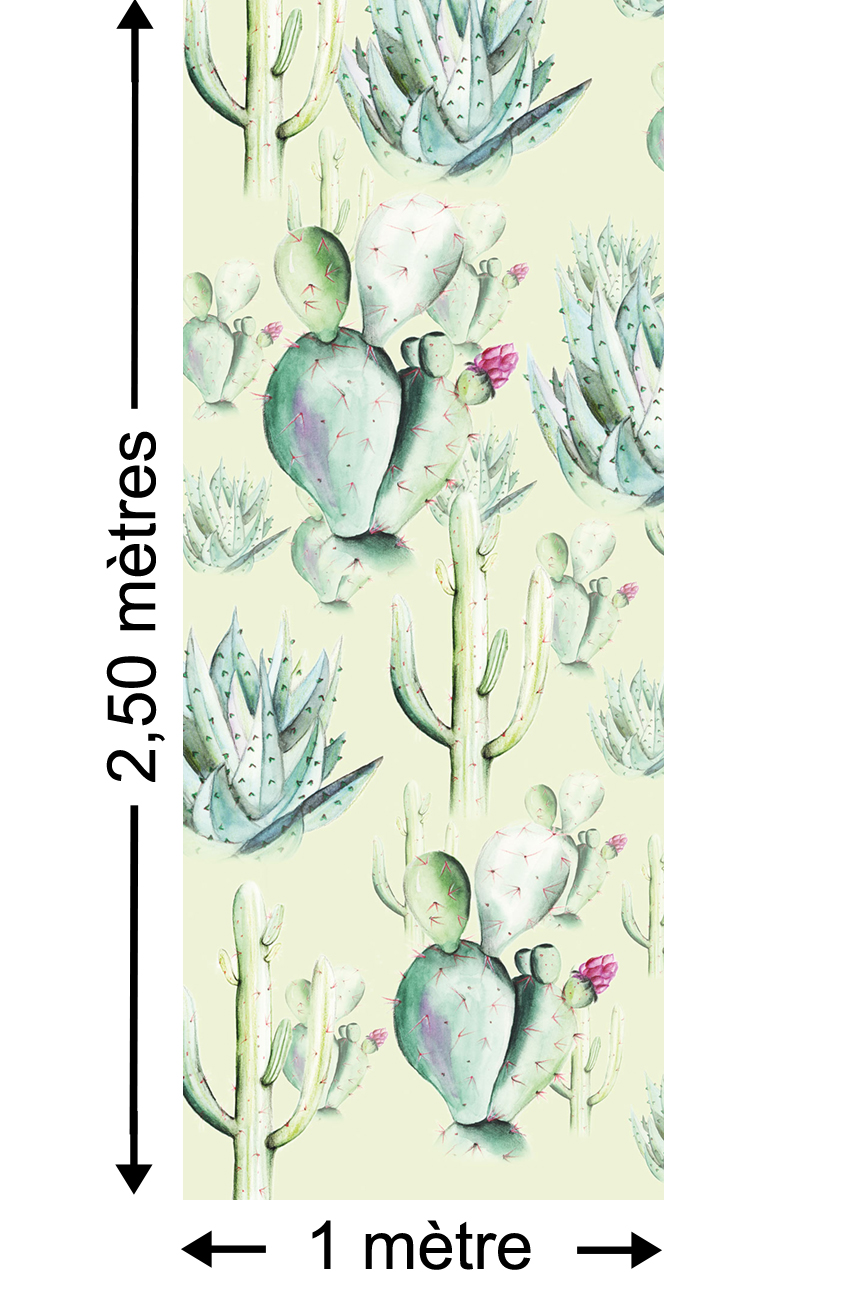 Papier peint Cactus Green Panel - Papier peint lé unique Komar