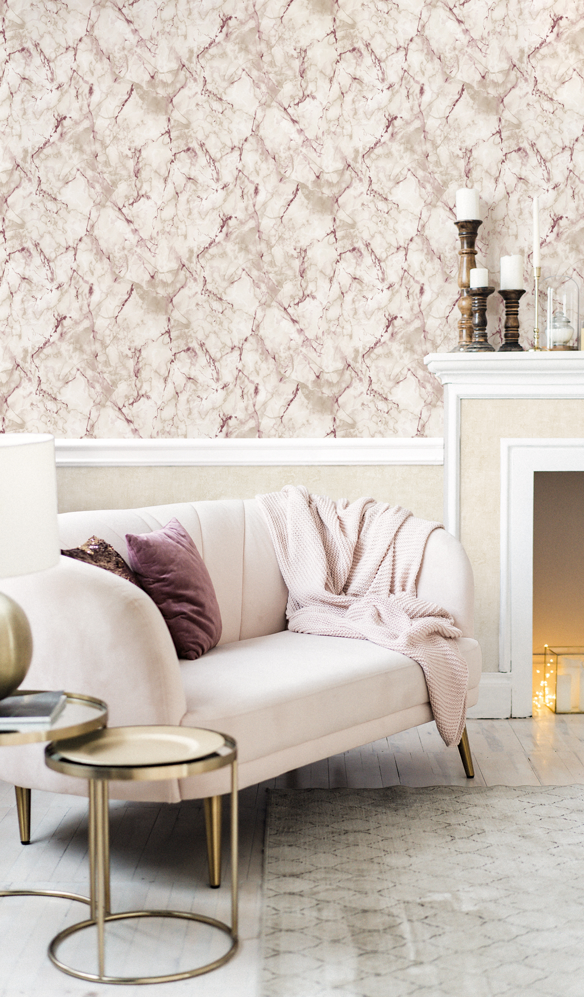 Papier peint Marbre Imitation Moderne prune - Sauvage 2 de Lutèce | Réf. LTC-G67757