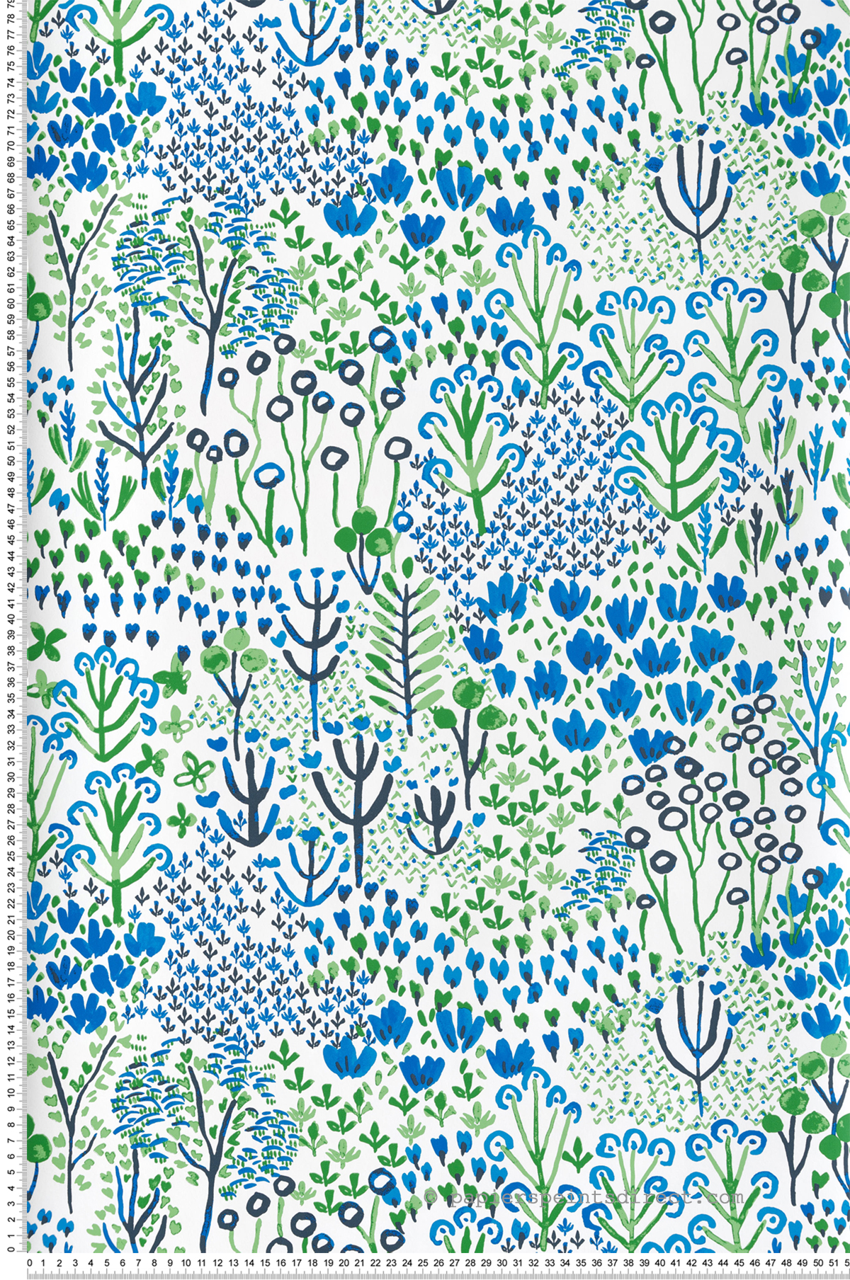 Papier peint Nature Prairie bleu électrique - Happy de Lutèce | Réf. LTC-FD26350