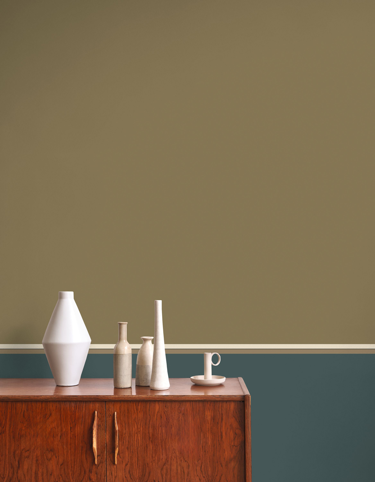 Papier peint Uni Pigments Buvard brun olive - Galons et Frises de Casadéco | Réf. GAFR200332707