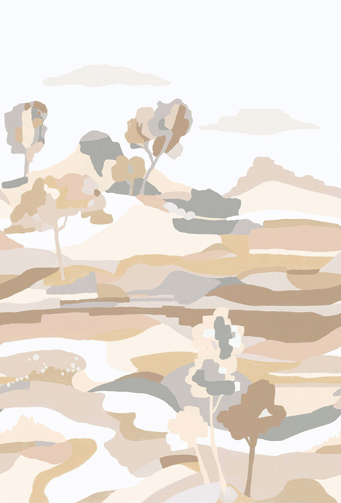 Papier peint panoramique Paysage Abstrait Le Bassin beige sable - Panoramas 3 de Casamance | Réf. CAS-A75933772