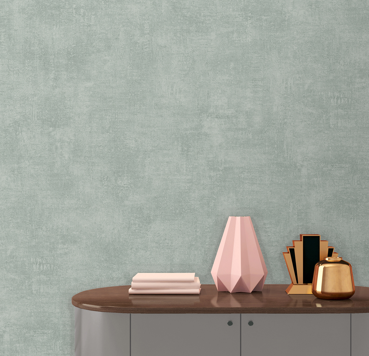 Papier Peint Uni Tissage Satiné vert céladon - Elégance d'Ugépa | Réf. UGP-A13714