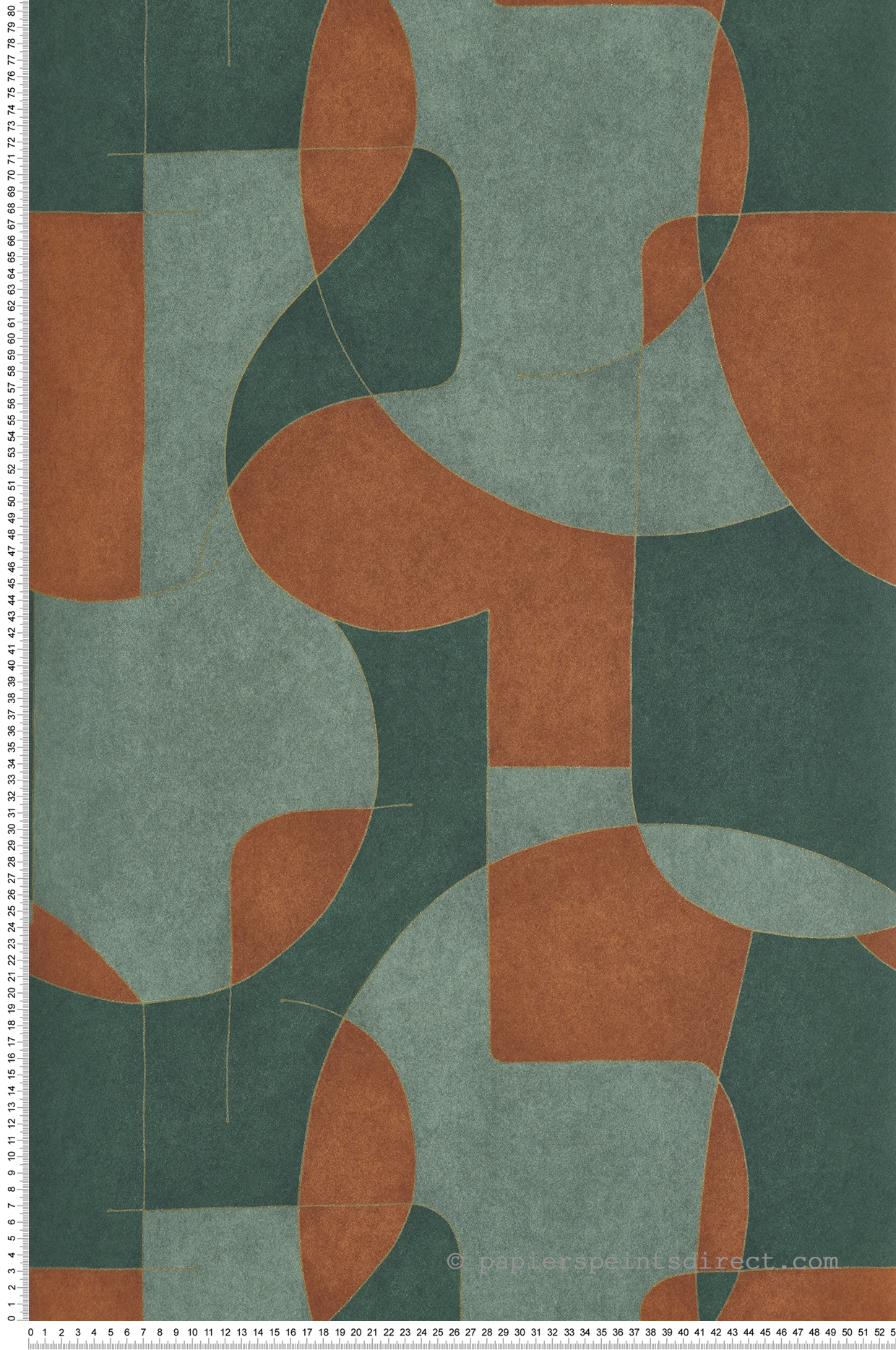 Papier peint Géométrique Art vert et doré - Gallery de Casadéco | Réf. GLRY86097503