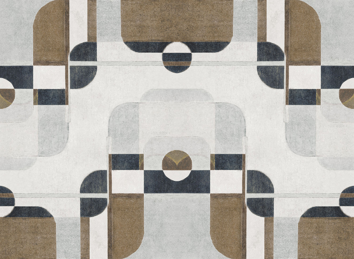 Papier peint panoramique Design Artistique Conrad L gris 424X310 - Carnaby Street de Casadéco | Réf. CARN200586130