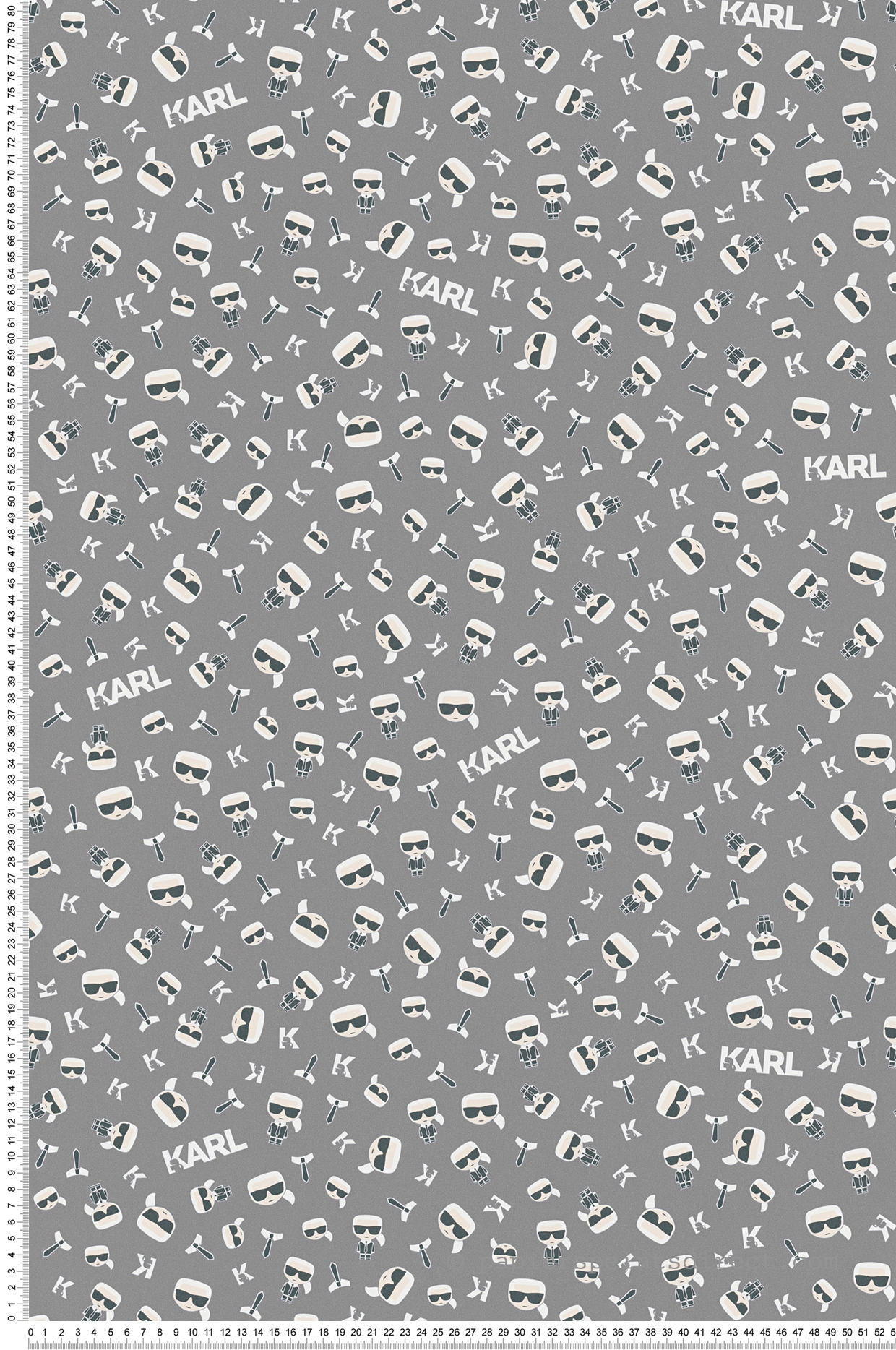 Papier peint Émoticône Karl Lindsey gris - Karl Lagerfeld de Montecolino | Réf. MC-37843-2