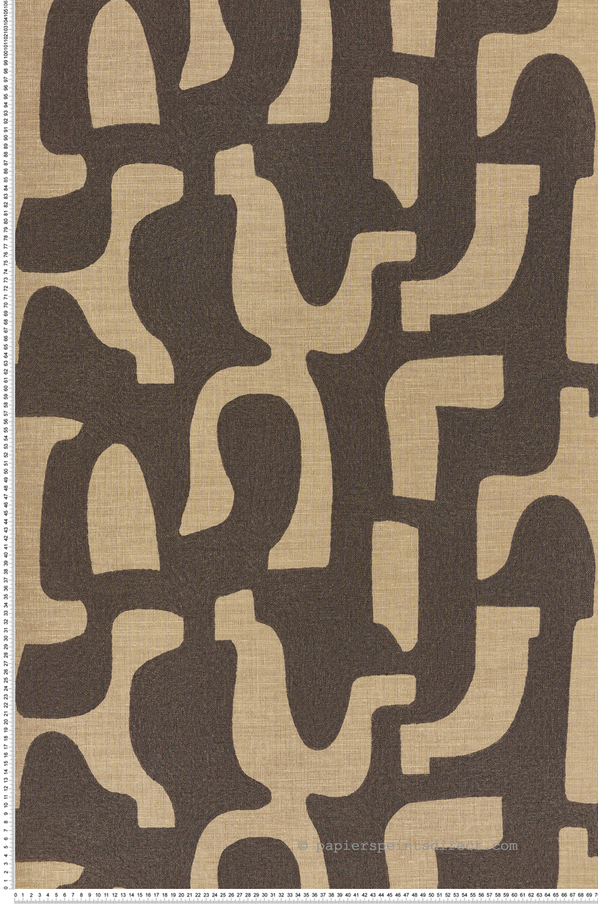 Papier peint Graphique Seran beige mordoré - Le Lin 3 de Casamance | Réf. CAS-76560304