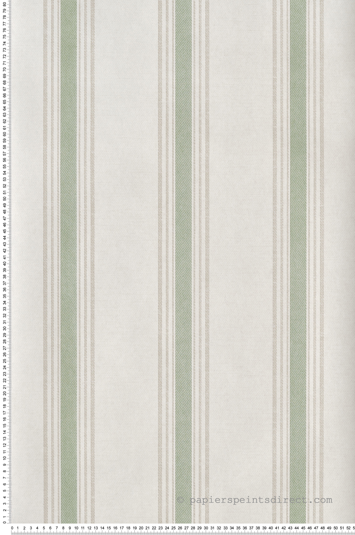 Papier peint Rayure Toile Chevron vert lin - Romance de Lutèce | Réf. LTC-19095
