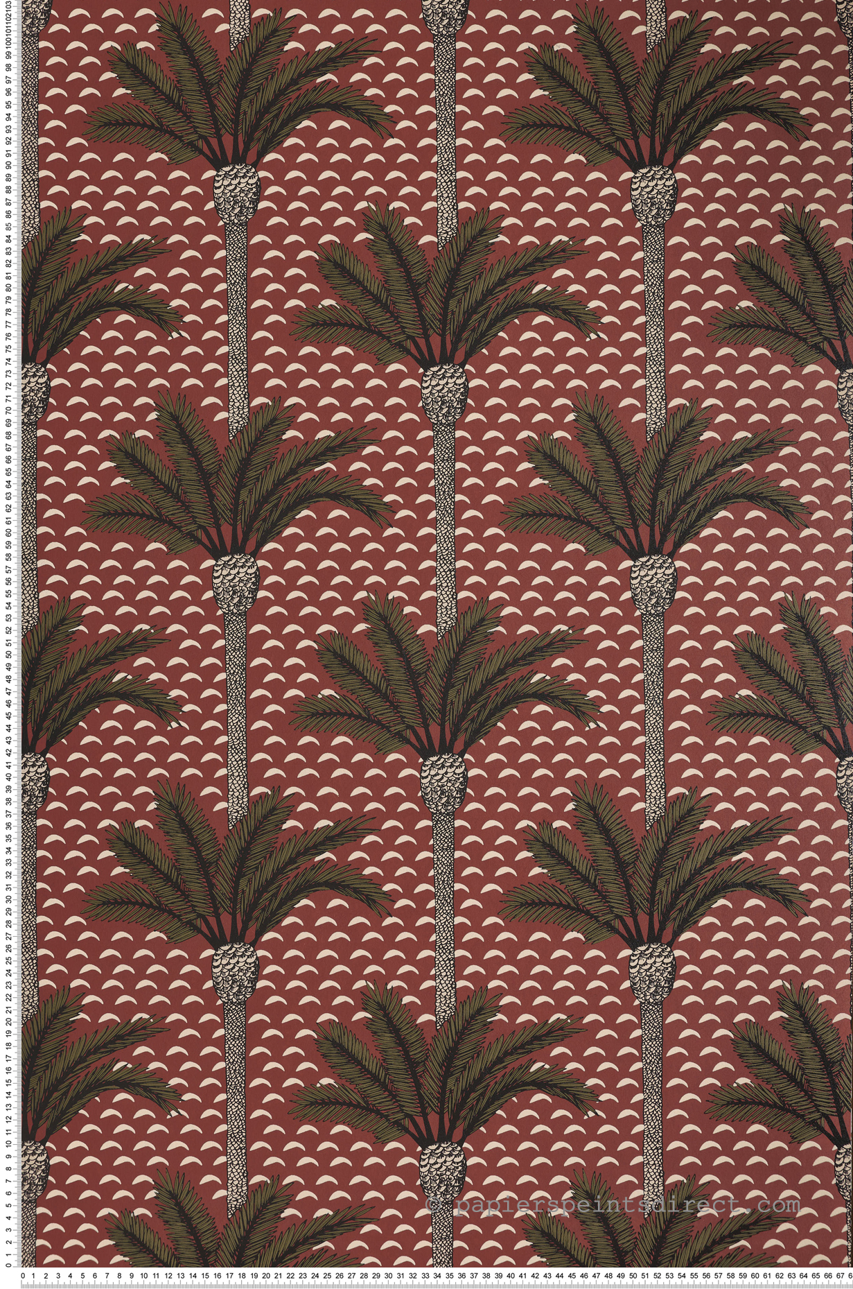 Papier peint Palmier Atlas terracotta  - Mirage de Casamance | Réf. CAS-75240712