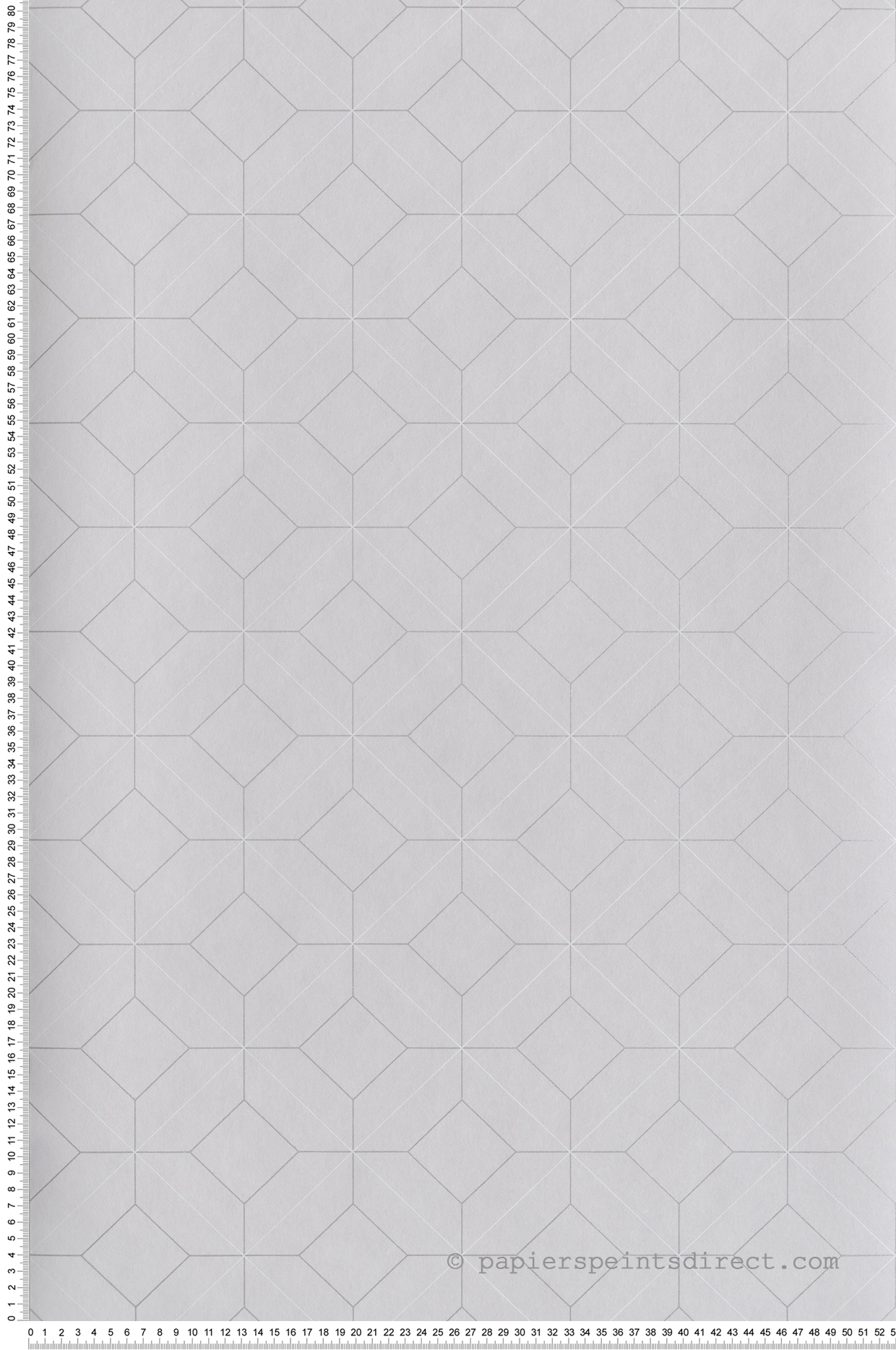 Papier peint Losanges Precision Métallisé gris argenté - Alchimie de Casadéco | Réf. ALMI89969700