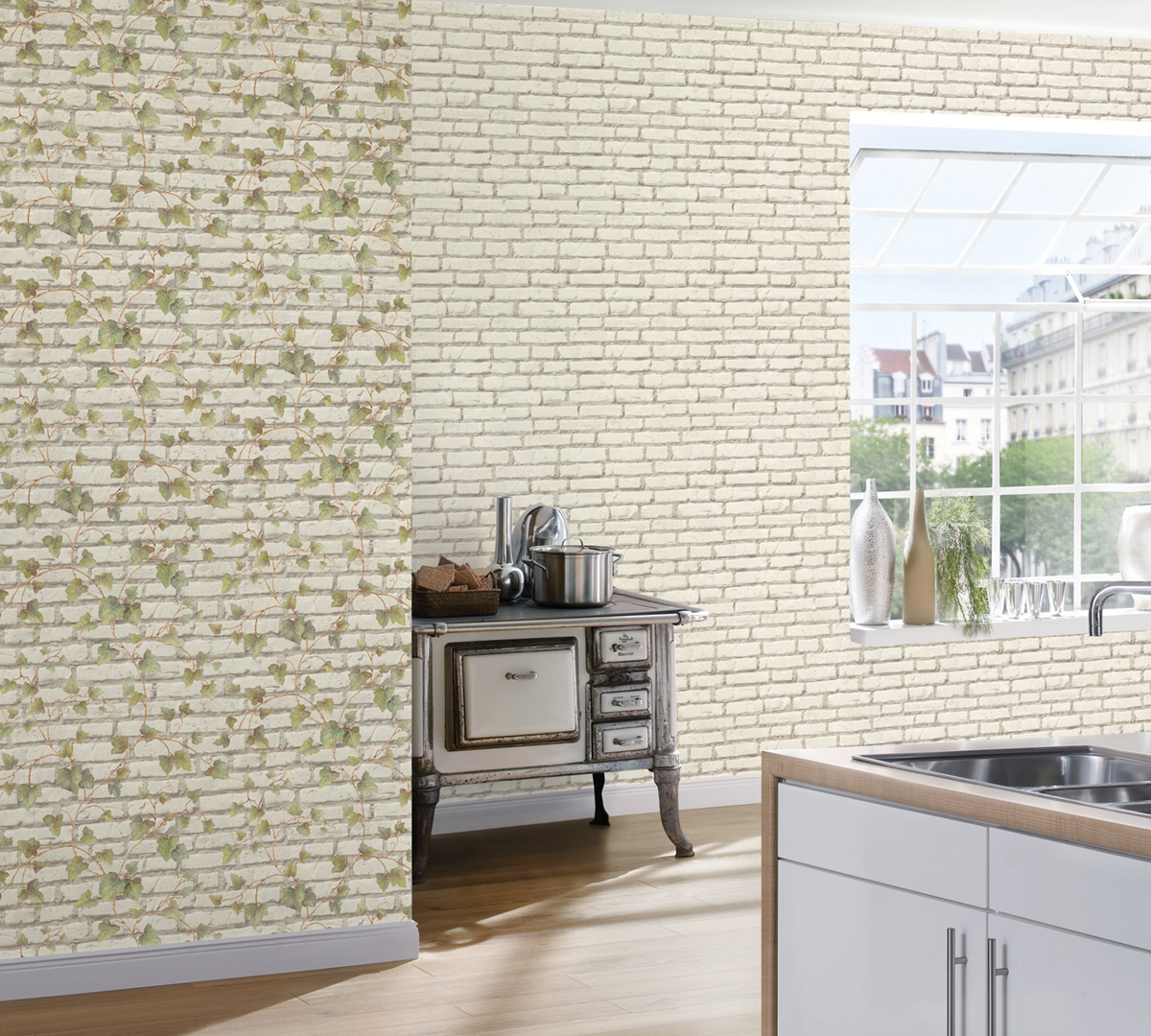 Papier peint Mur Briques blanches - Elements 2 d'A.S. Création AMB3 | Réf. AS-319431