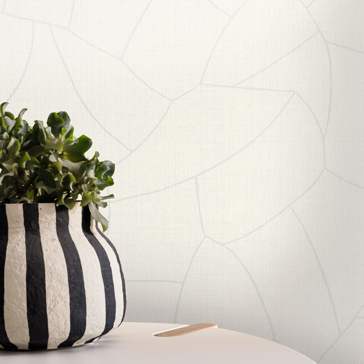 Papier peint Graphique Texturé Melody blanc cassé gris - Symphony de Casélio | Réf. SYM107020013