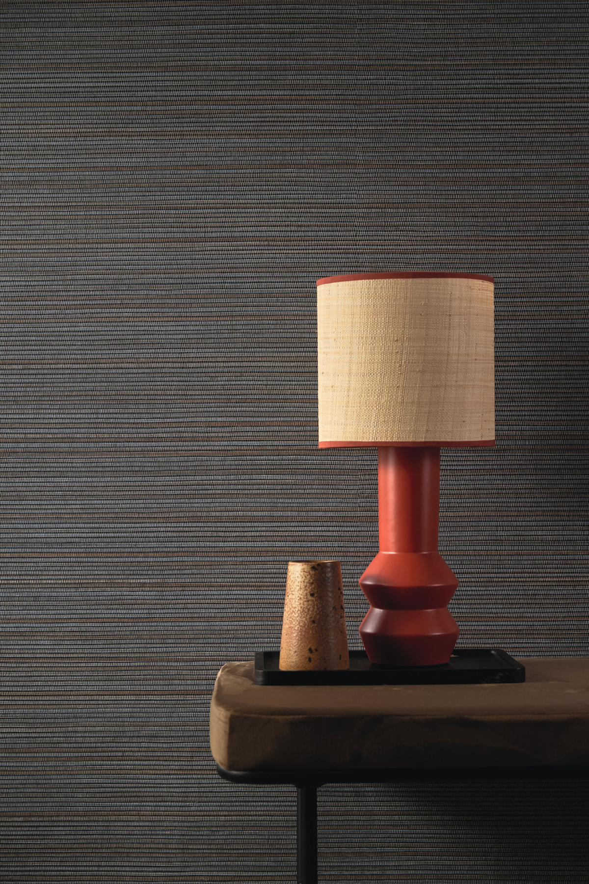 Papier peint Tissage Pandan marron doré - Végétal de Casamance AMB2 | Réf. CAS-75360406