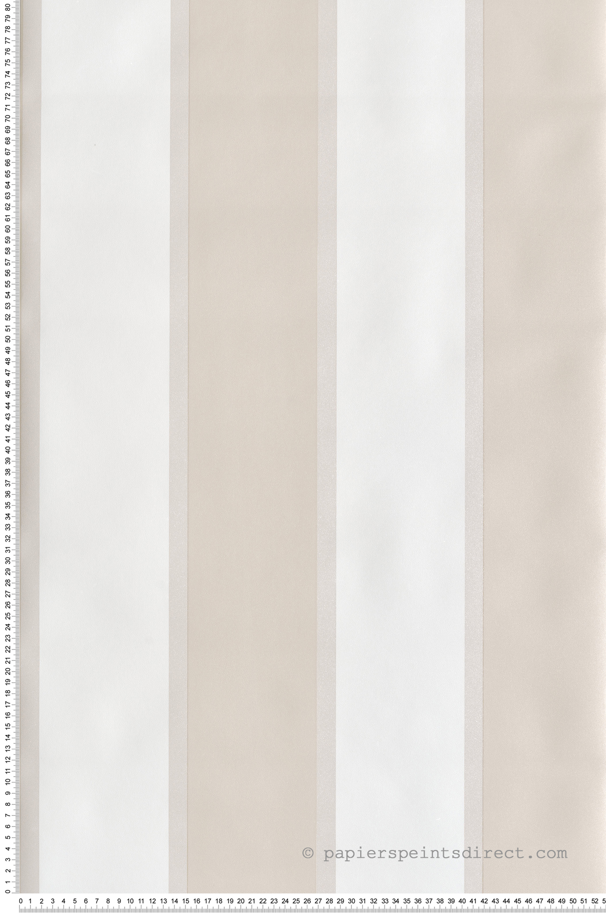 Papier Peint Rayures larges bordées beige-blanc - Jeux de rayures 2 de Lutèce  | Réf. LTC-G67547