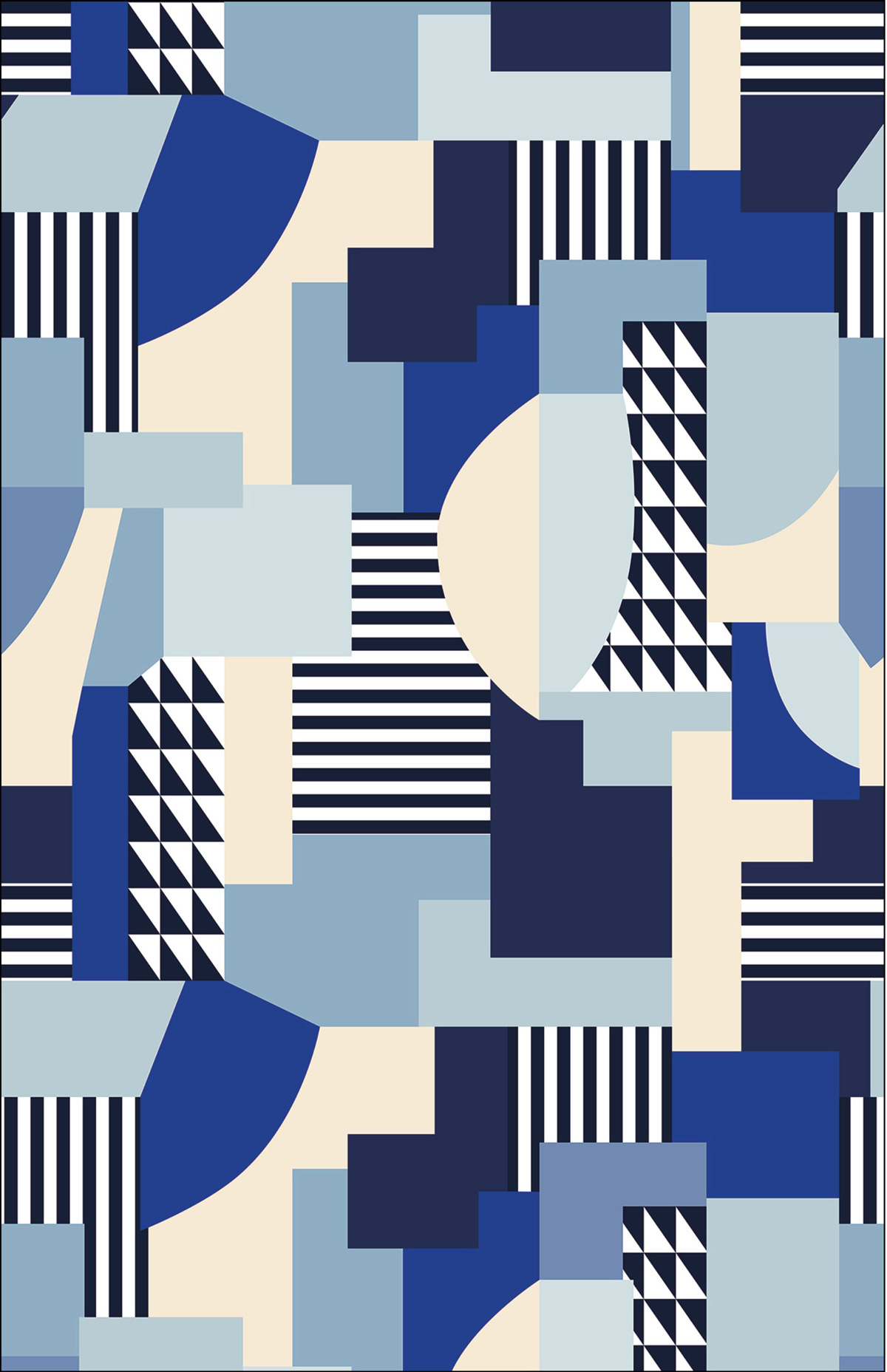 Papier peint panoramique Pop Electricity bleu électrique L - Outlines de Casélio | Réf. OTLS105070604