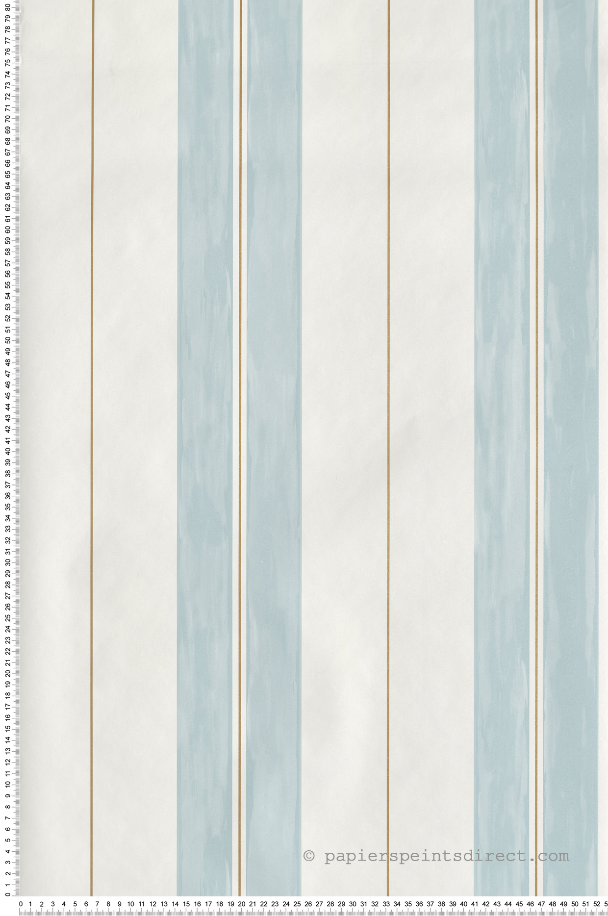 Papier peint Rayure Verticale Sunny bleu porcelaine doré - Happy Therapy de Casélio | Réf. HTH104090668