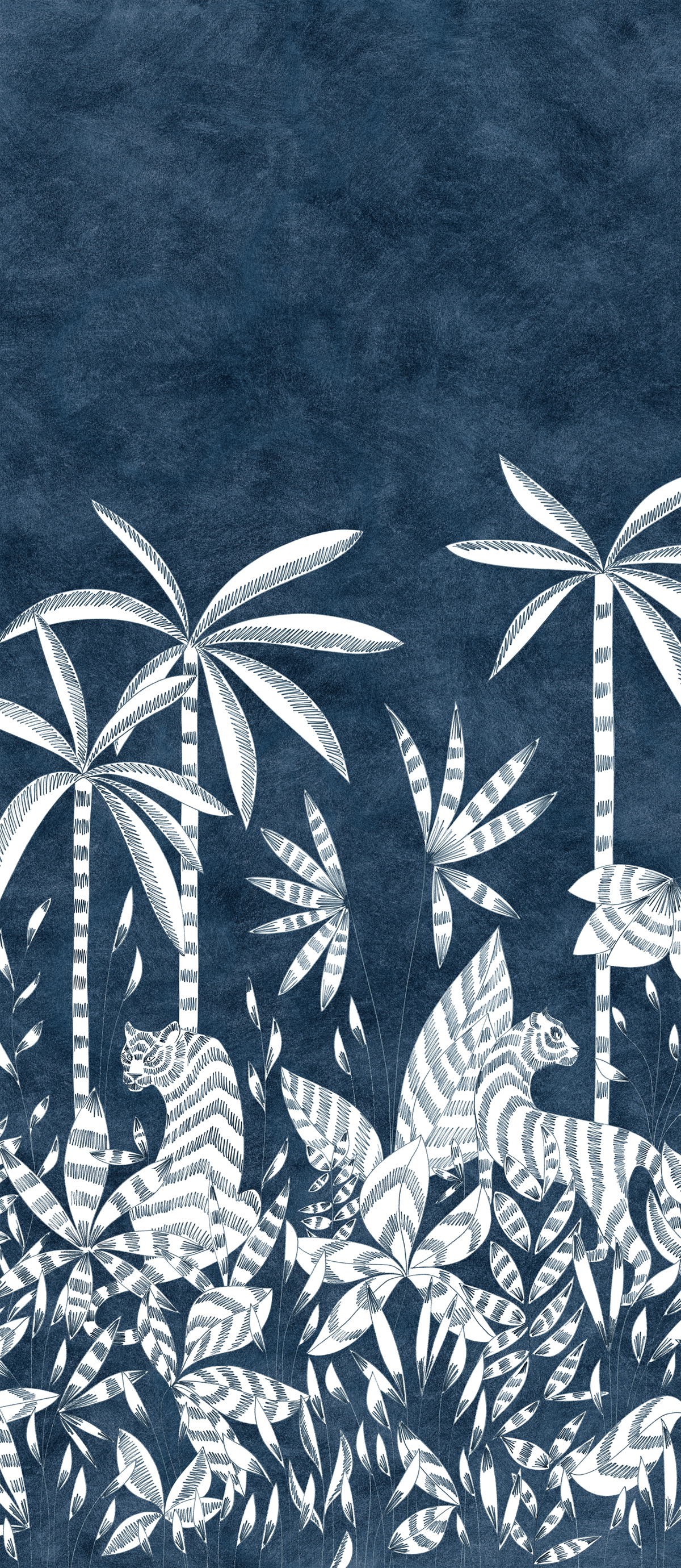 Papier peint panoramique Paradis des Tigres Nocturne A - 1/2/3 - Isidore Leroy