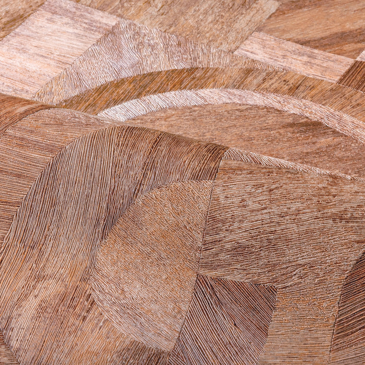 Papier peint Patchwork Ethnique Intarsia terre de sienne - Nature sur Mesure de Casamance | Réf. CAS-76870712