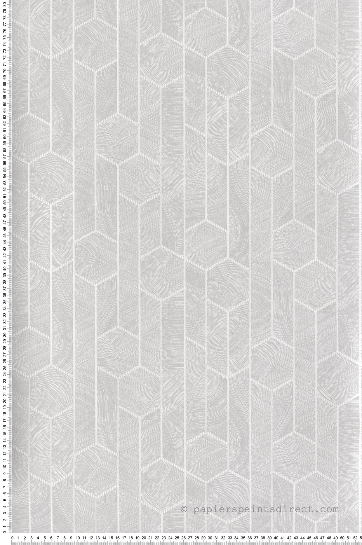 Papier peint Géométrique Kantha gris écru argenté - Summer de Masureel | Réf. MAS-SUM102