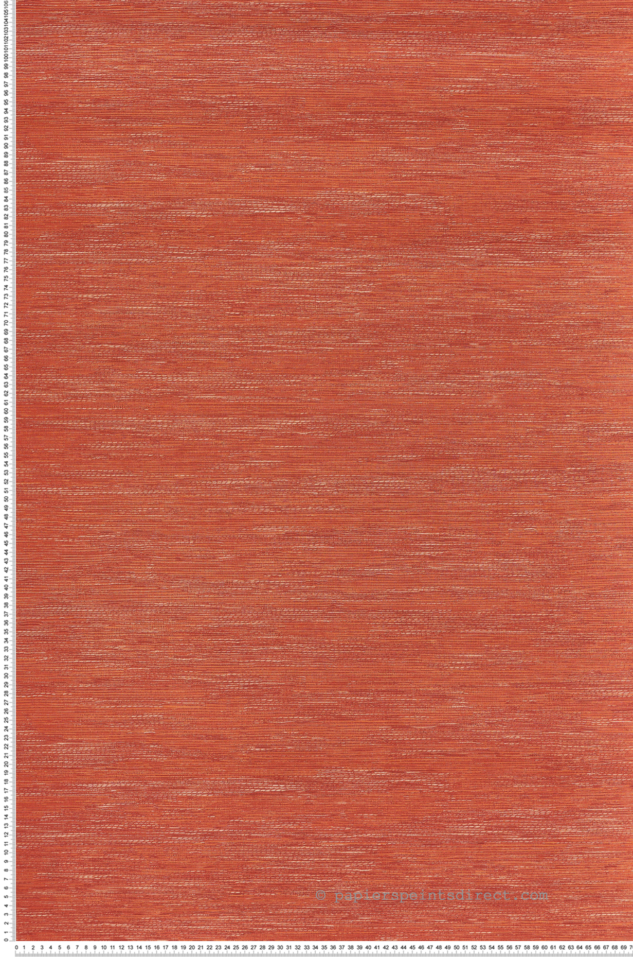 Papier peint Faux Uni Tissage Tatami orange brique - Le Jacquard de Casamance | Réf. CAS-C75346426