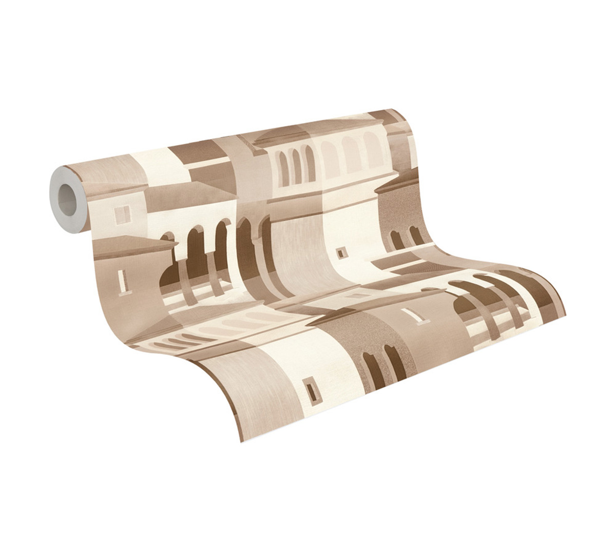 Papier peint 3D Façades Méditérranée taupe - Pintwalls 3 d'A.S. Création ROLL | Réf. AS-791869