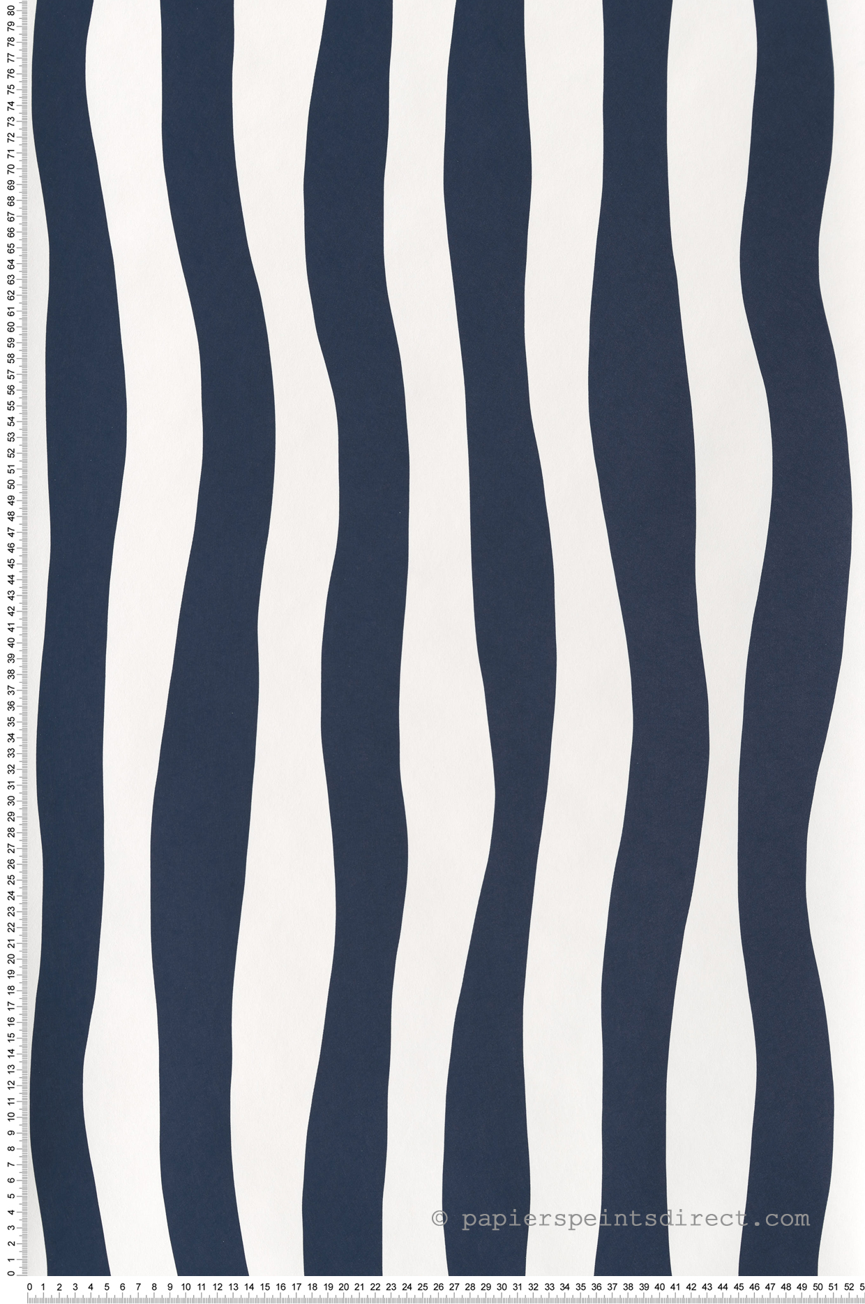 Papier peint Rayure Zèbre Sundae bleu marine - L'Ile aux Oiseaux de Casamance | Réf. CAS-75912956