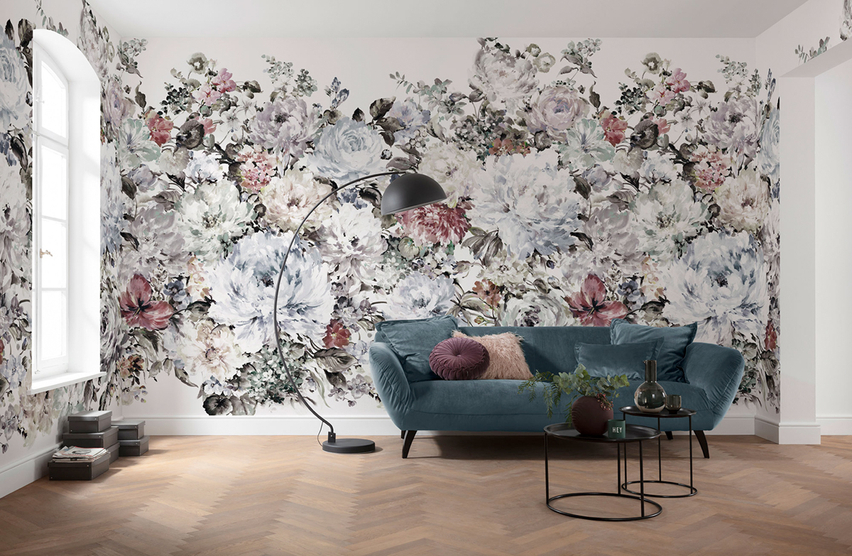 Papier peint panoramique Fleurs Vintage Gentle Grace multicolore - Papier Peint Komar Infinity 2