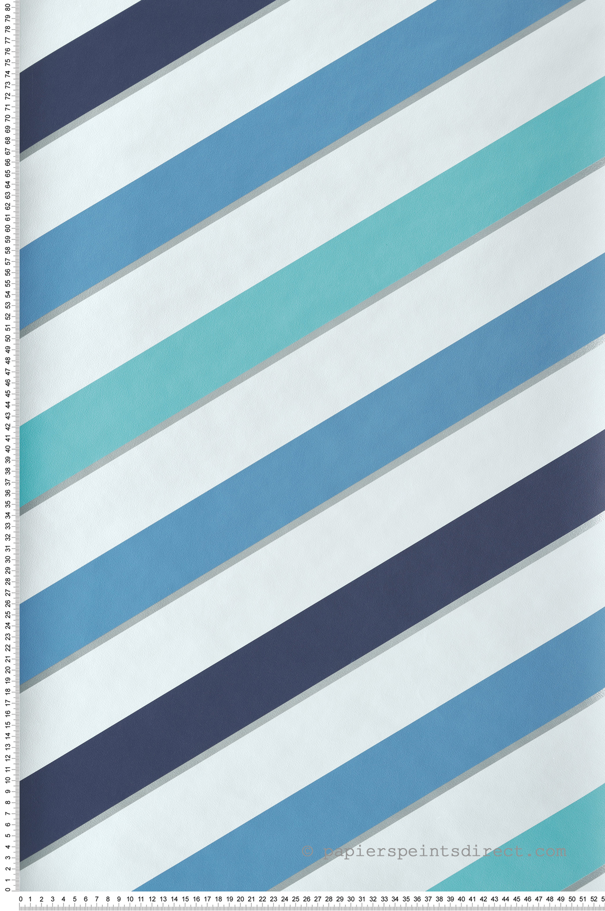 Papier peint Rayure Diagonale bleu et argenté - Pop d'Ugépa |  Réf. UGP-M47001