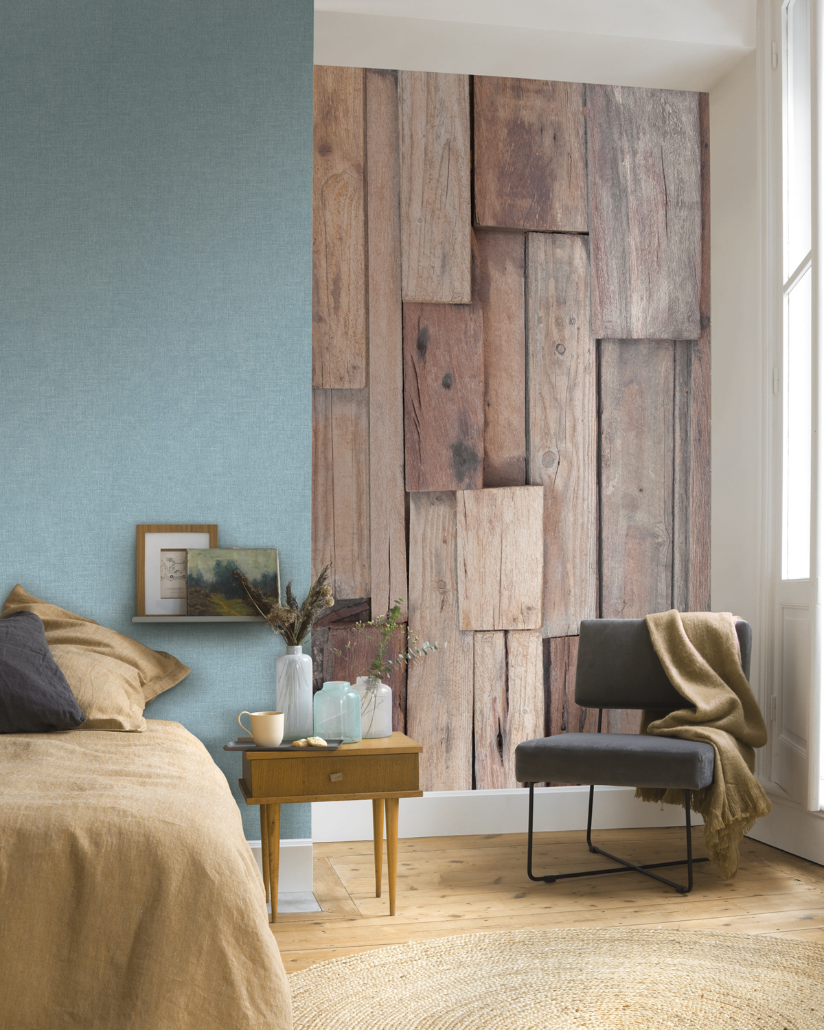 Papier peint Bois Panoramique Wood natural beige - Beauty Full Image de Casadéco | Réf. BFIM85001405