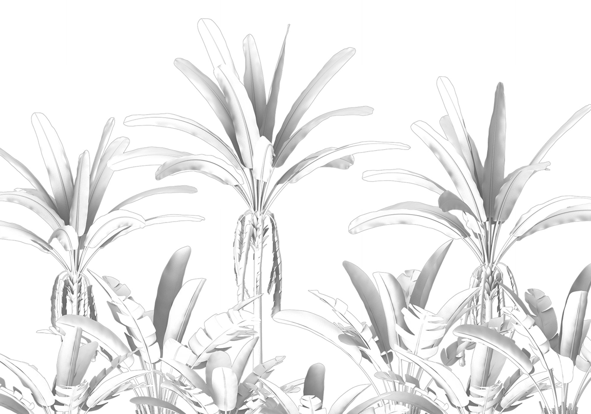 Papier peint bananier panoramique Musa - Papier peint Komar RAW