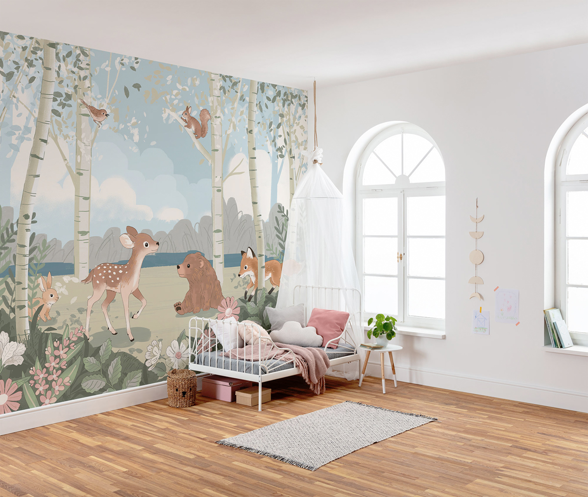 Papier peint panoramique Bébé Animaux Nature Today's Story - Papier peint Komar Into Wonderland
