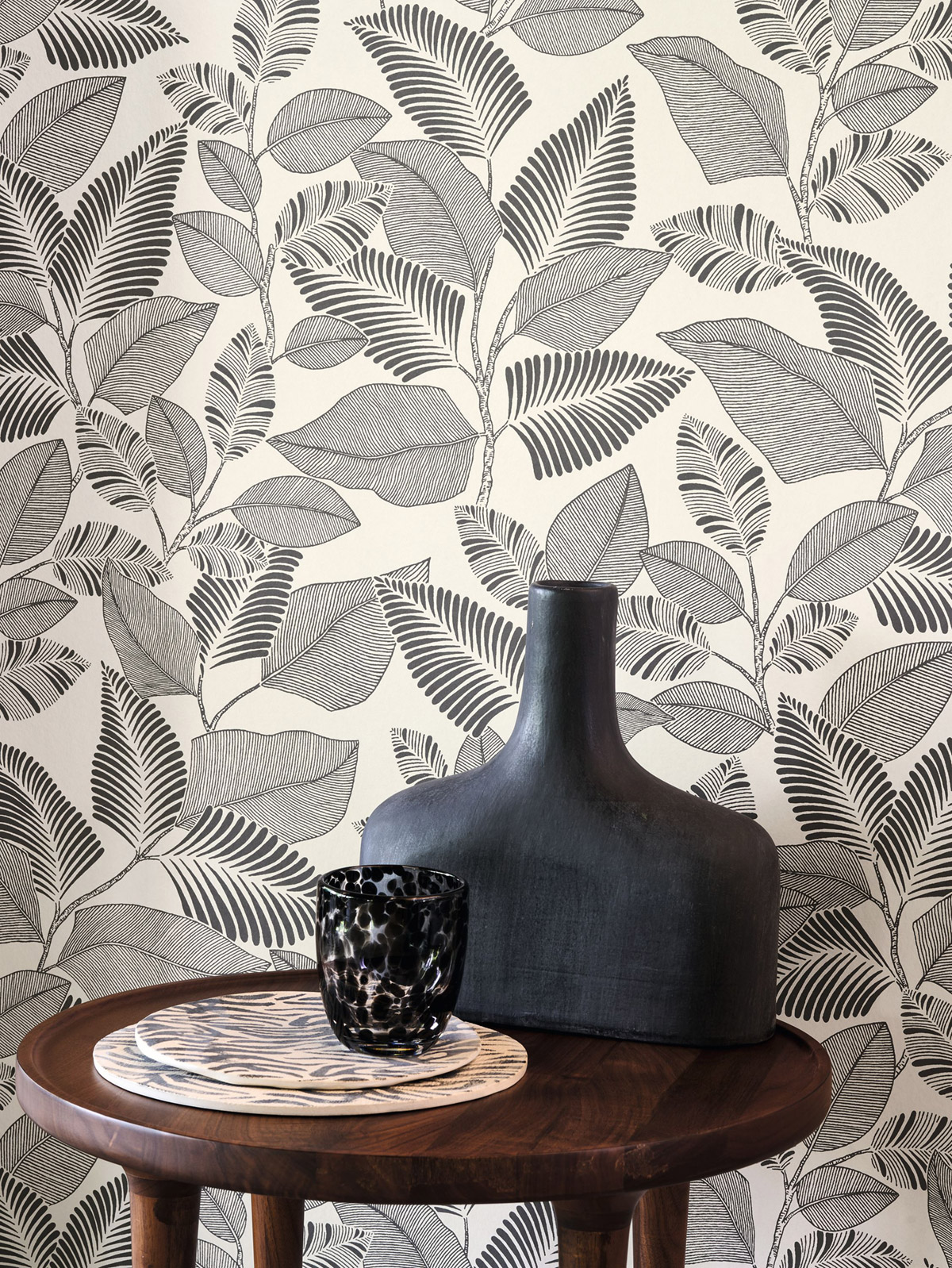 Papier peint Feuillage Paraty fusain - Rio de Casadéco AMB2| Réf. RIOC201809271