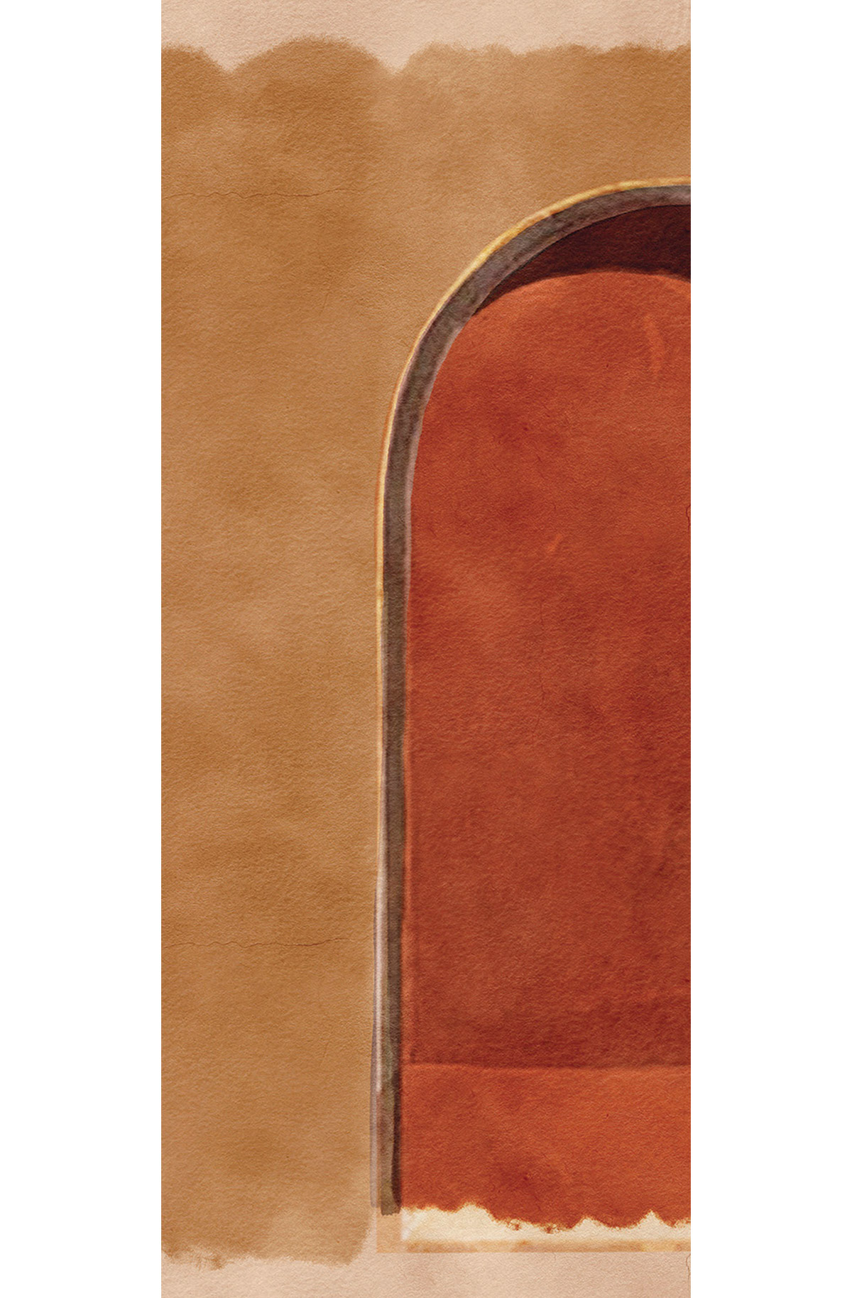 Papier peint panoramique Porte Alcove terracotta - A H260 - Terra de Masureel | Réf. MAS-DGALC1011-260