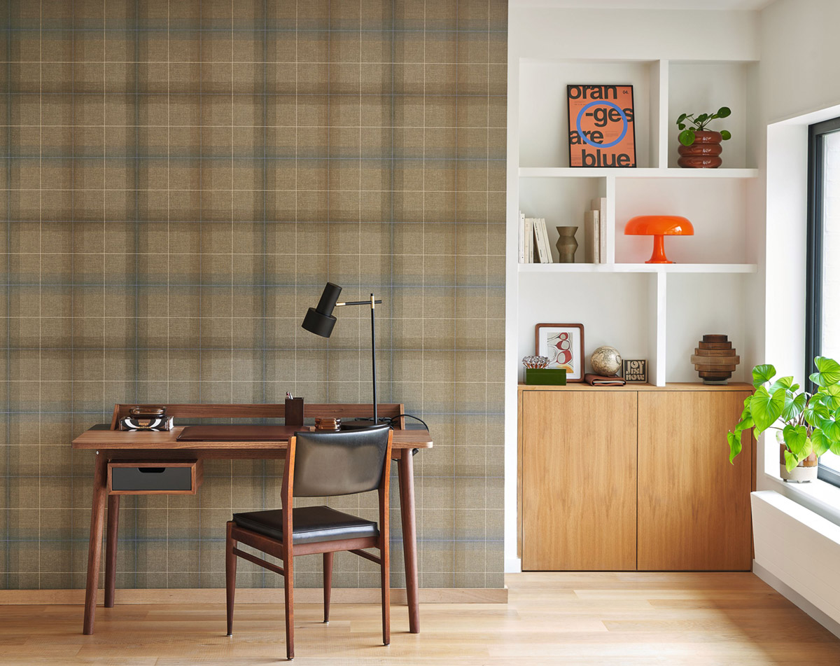 Papier peint Tartan Classique Archie marron - Carnaby Street de Casadéco | Réf. CARN200529200