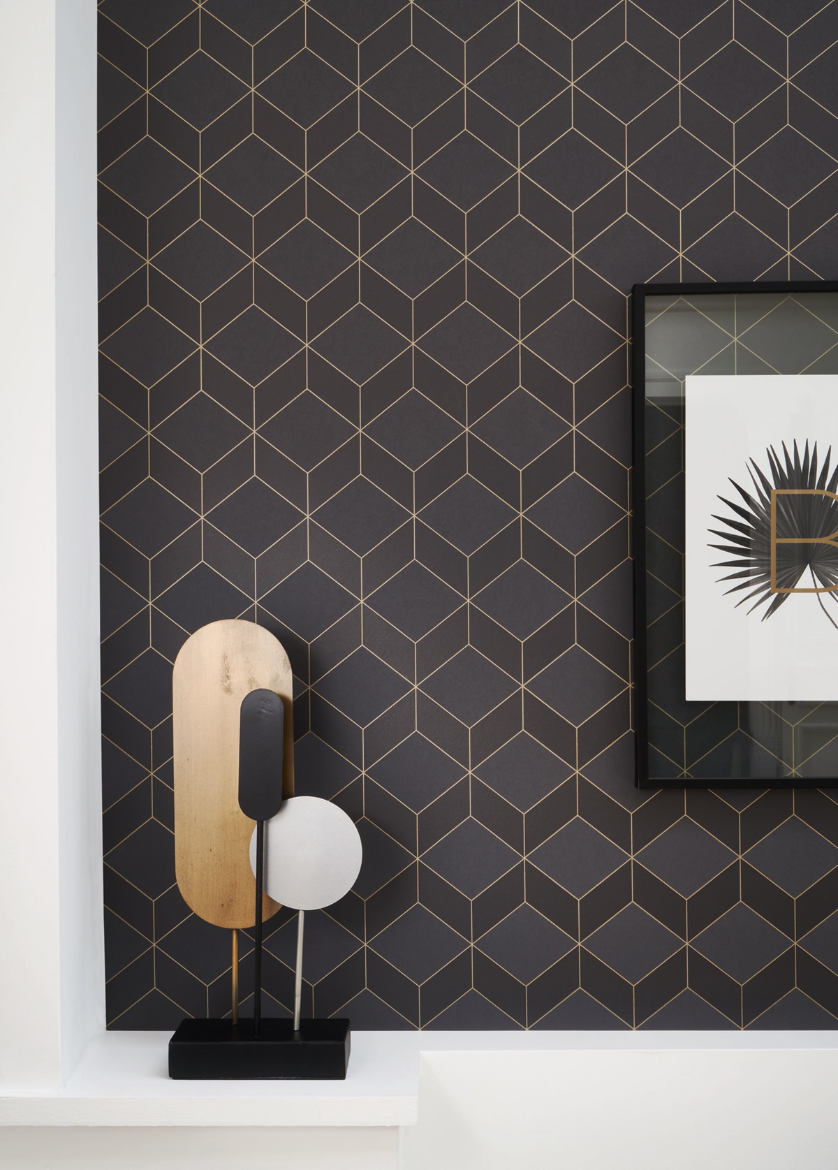 Papier peint Cube Metro anthracite - 1930 de Casadéco | Réf. MNCT85689533