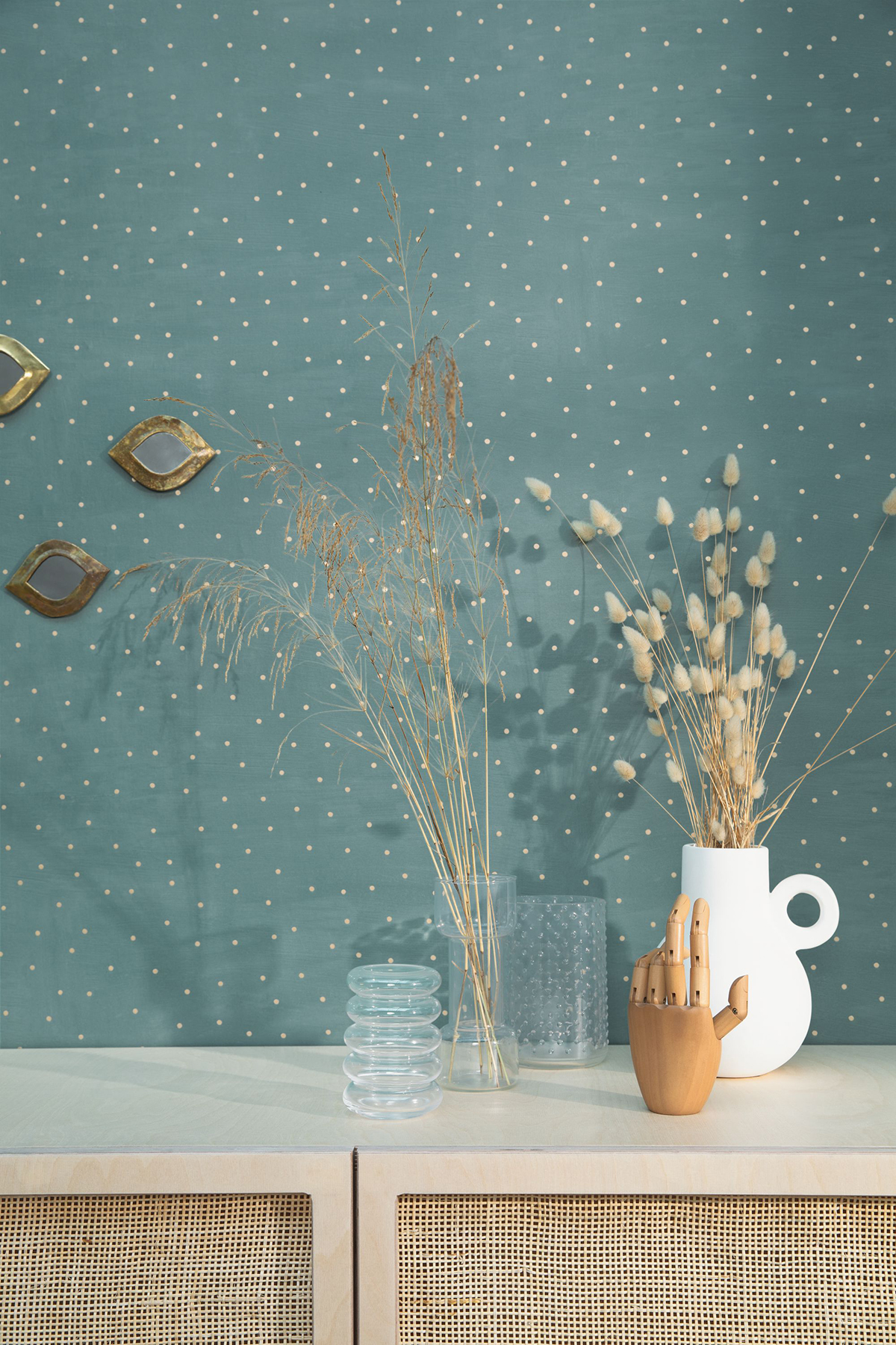 Papier peint Pois Danse vert et doré - Imagination de Casélio | Réf. IMG102207000