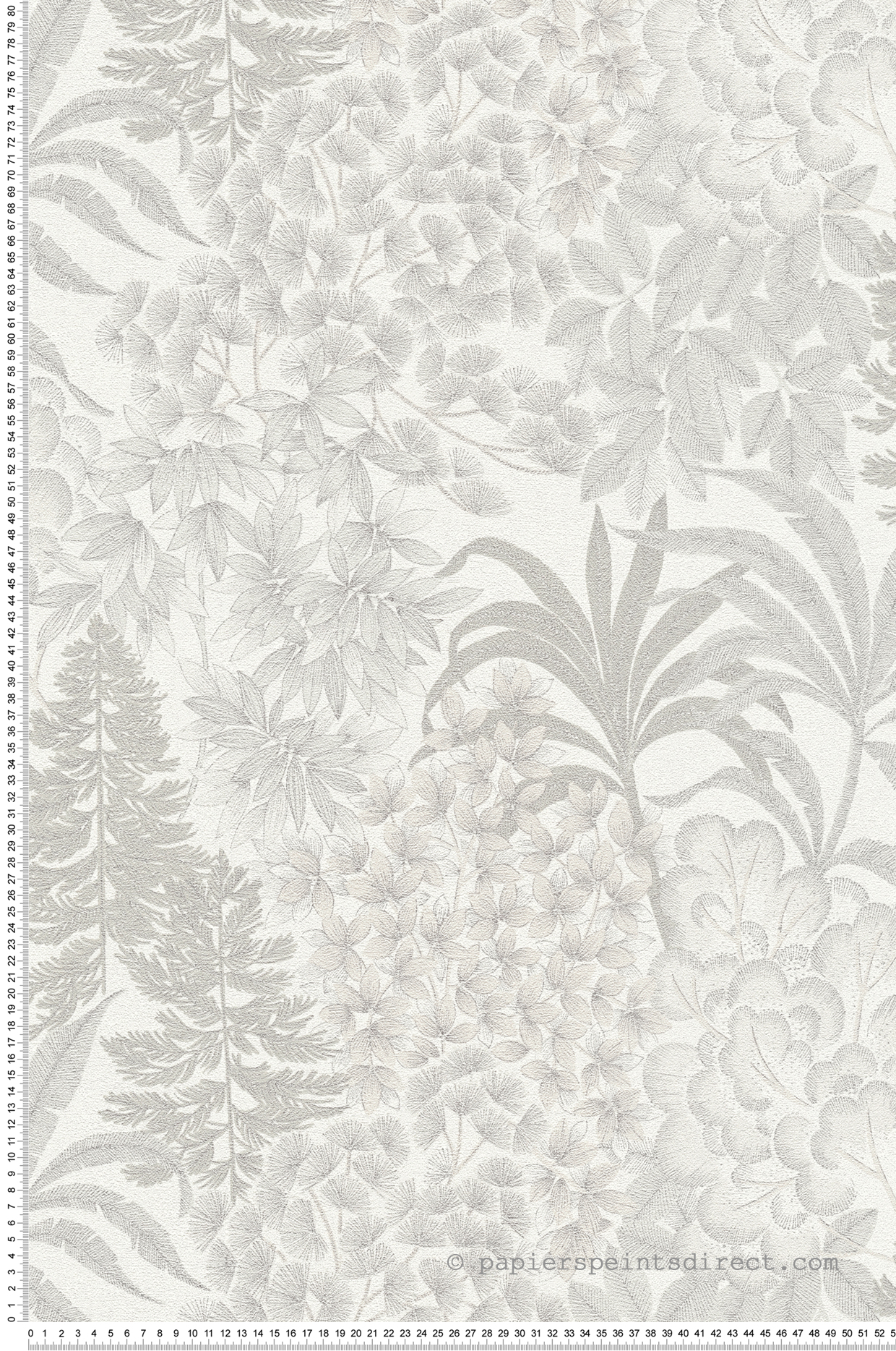 Papier peint Végétal Métal Zoé gris argenté - Metropolitan Stories 3 d'A.S. Création | Réf. AS-391282