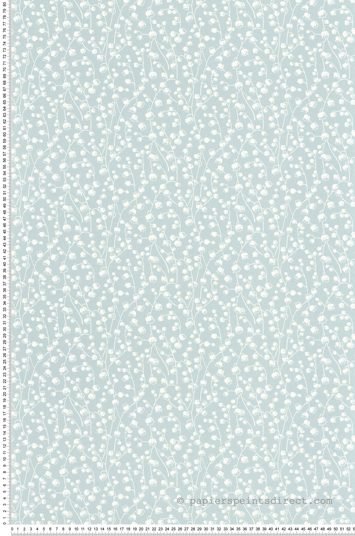 Papier peint Muguet Lily Of The Valley bleu ciel - Flower Market de Casadéco | Réf. FLOM89246116