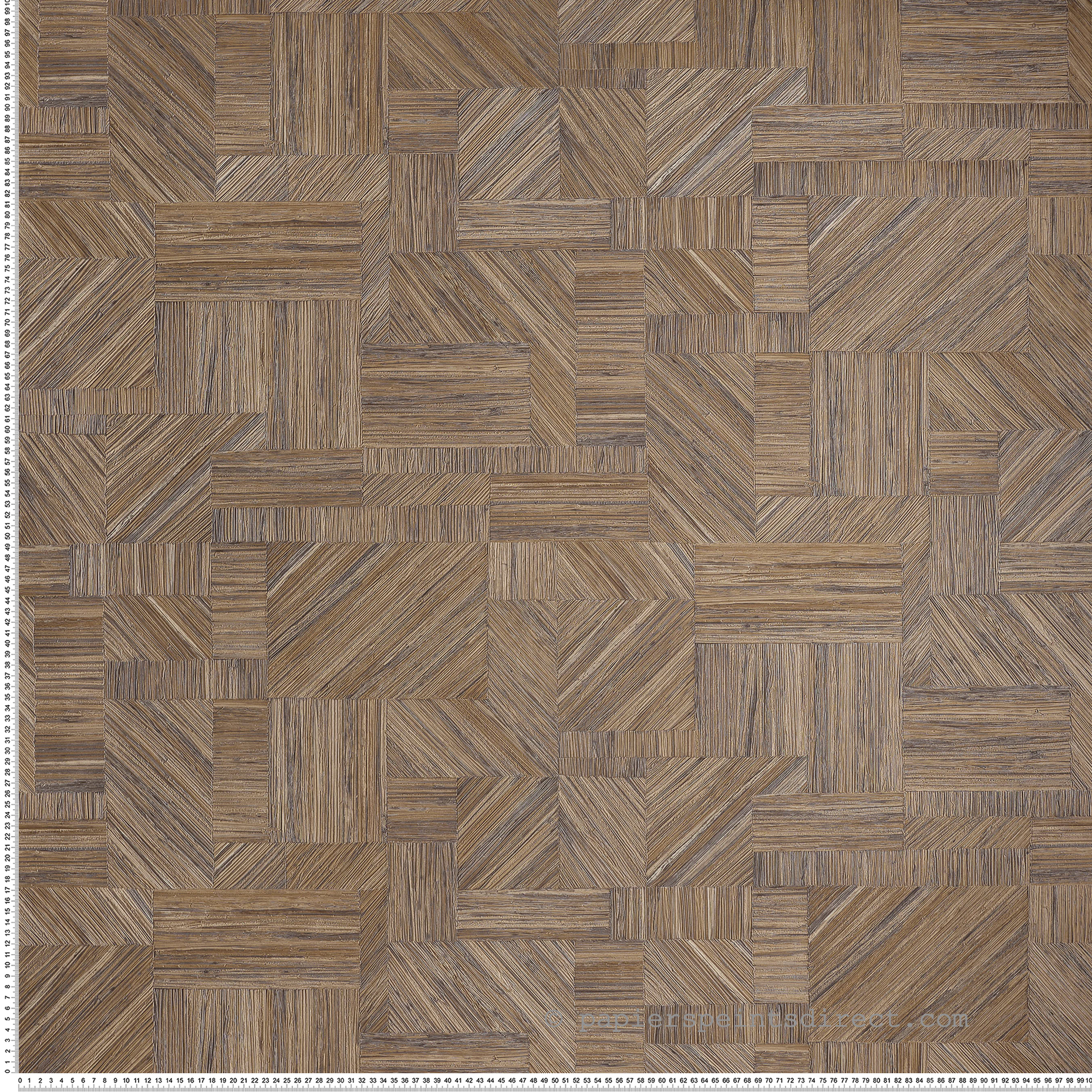 Papier peint Marqueterie Paille Imbrication sépia - Nature sur Mesure de Casamance | Réf. CAS-76892038