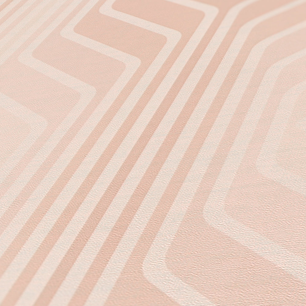 Papier peint Géométrique Années 70 rose poudré - Retro Chic d'A.S. Création AMB4 | Réf. AS-395325