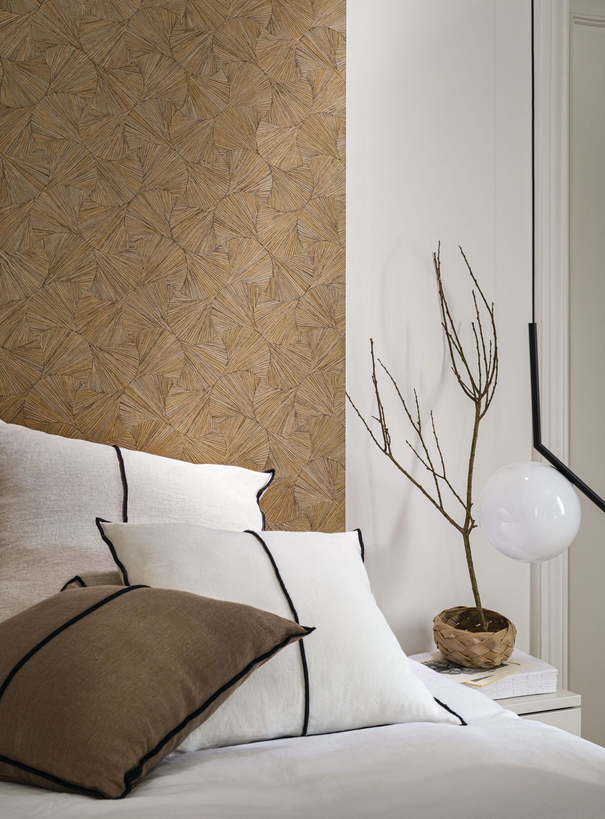 Papier peint Ecaille Végétale Lombok beige paille - Archipel de Casamance AMB2 | Réf. CAS-75320814