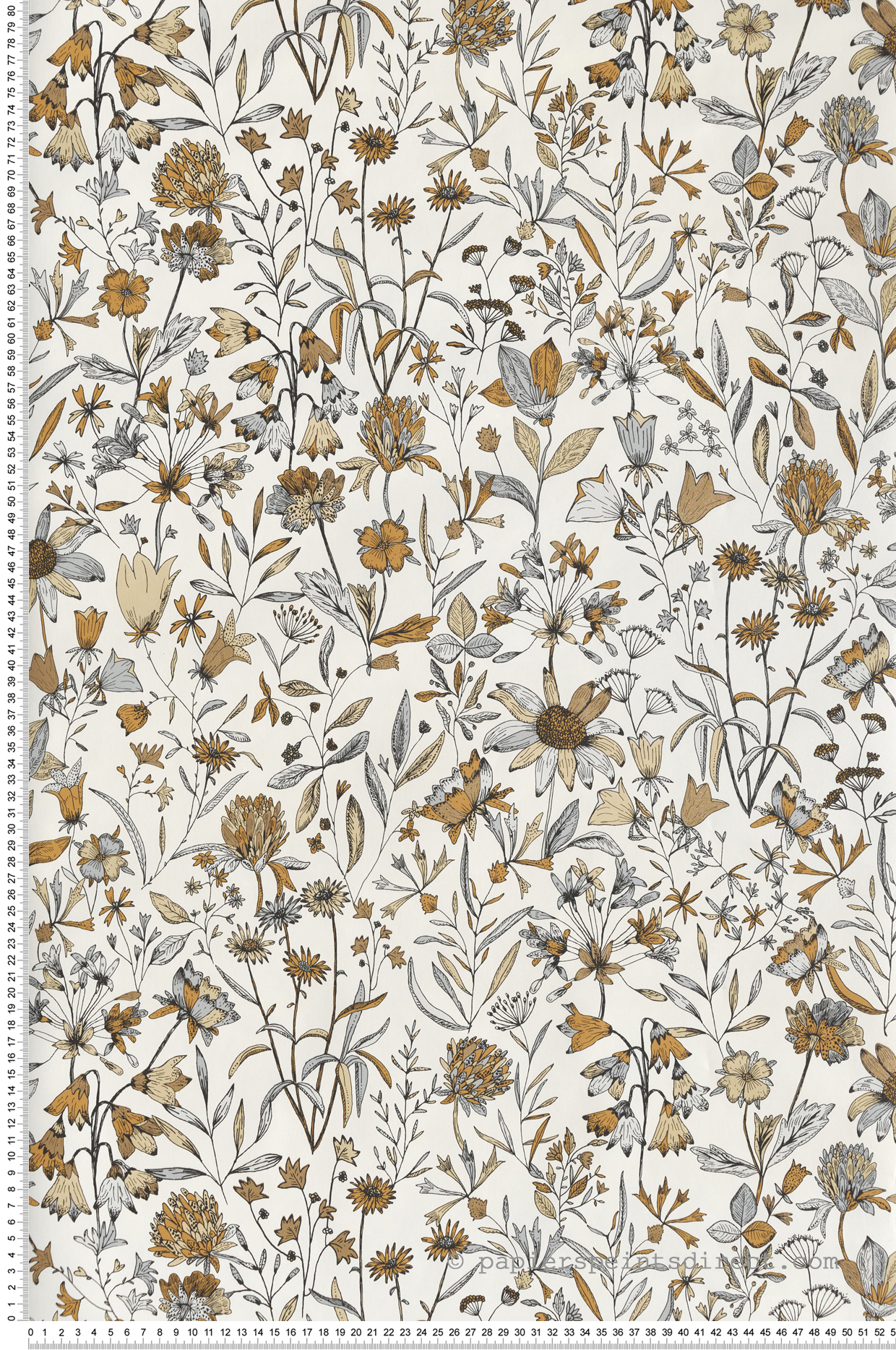 Papier peint Fleur Jardin de Giverny Blanc ocre - Nos Gravures de Casélio | Réf. NGR103000635