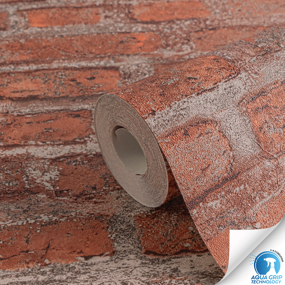 Papier peint préencollé Brique rouge - Designdrop d'A.S. Création ZOOM ROLL | Réf. AS-784561