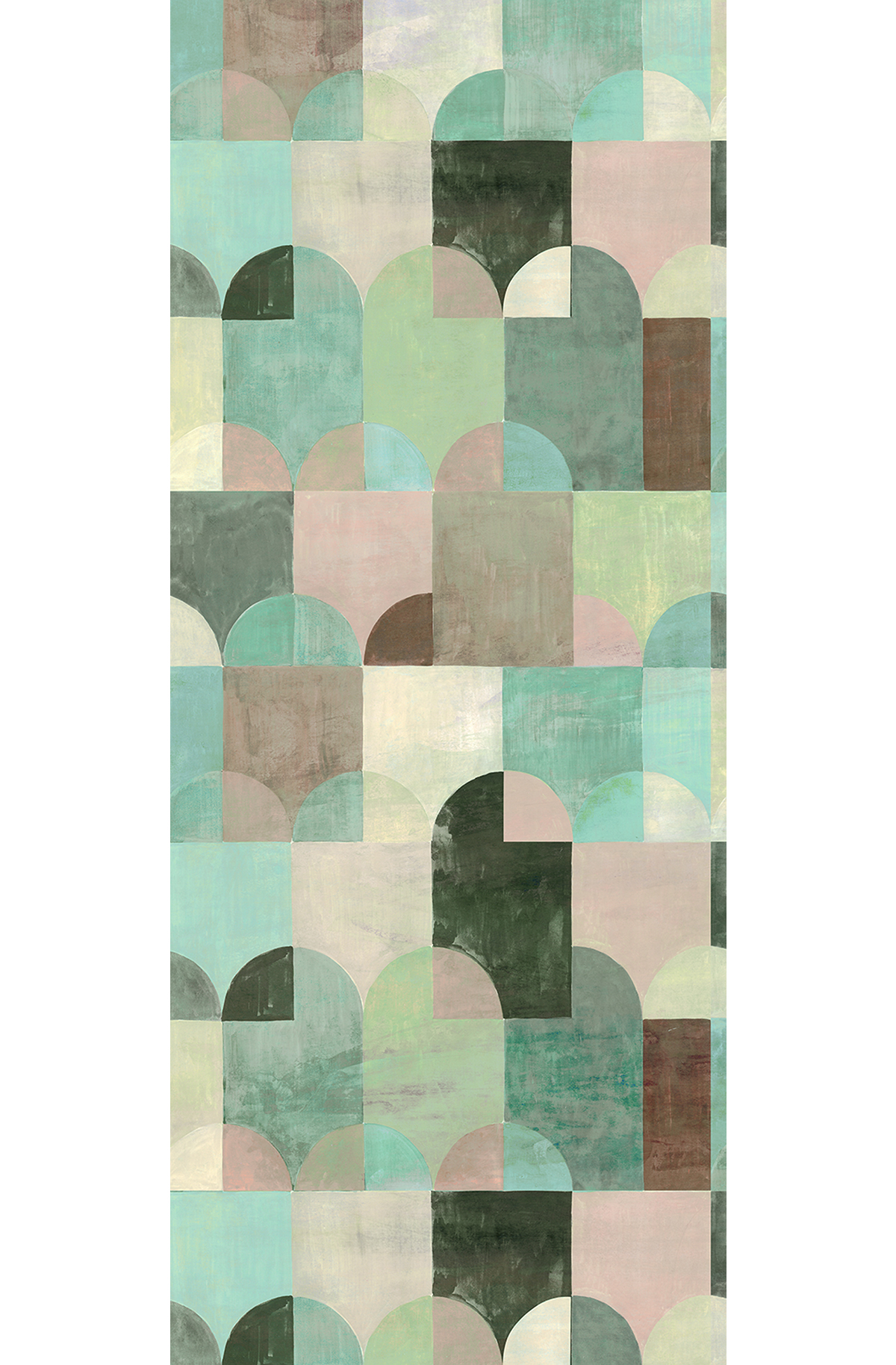 Papier peint panoramique Art Déco Arc turquoise - A H260 - Wall Designs IV de Masureel | Réf. MAS-DG4ILA2051-260