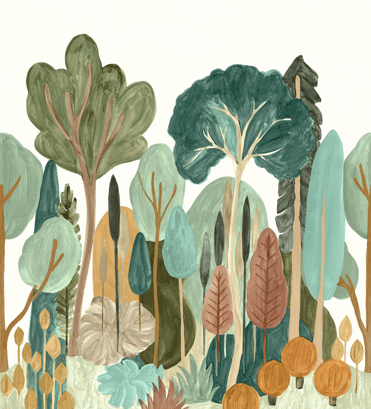 Papier peint panoramique Arbre Orme amande multicolore - Panoramas 3 de Casamance | Réf. CAS-76381018