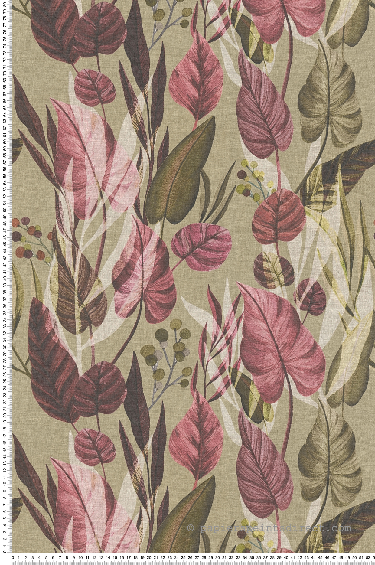 Papier peint Palmes Exotiques vert amande prune - Anna D'Andrea d'A.S. Création | Réf. AS-782192