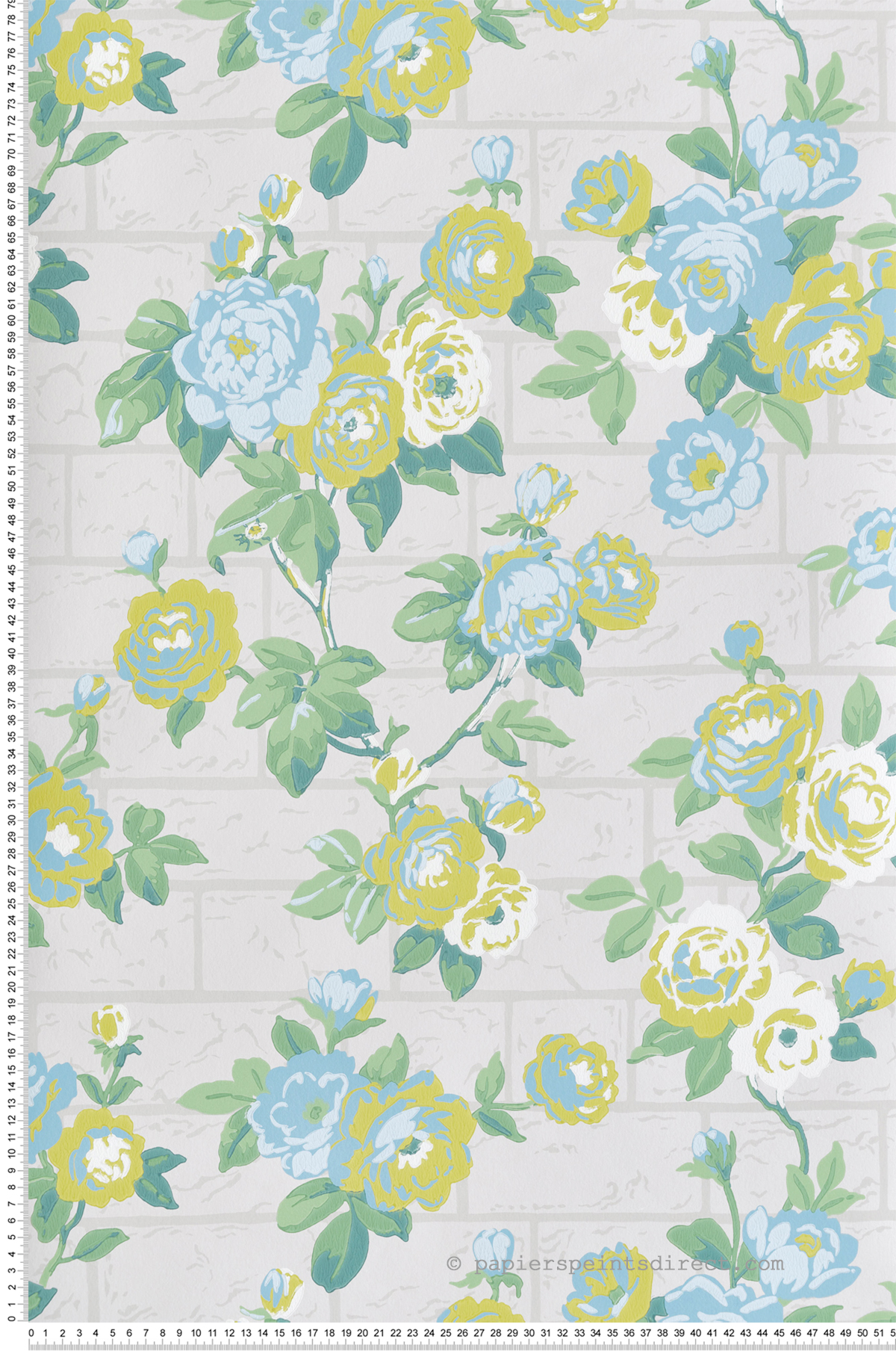 Papier peint Rose Garden French Grey - In The Garden de Little Greene | Réf. 0234RGFRENC