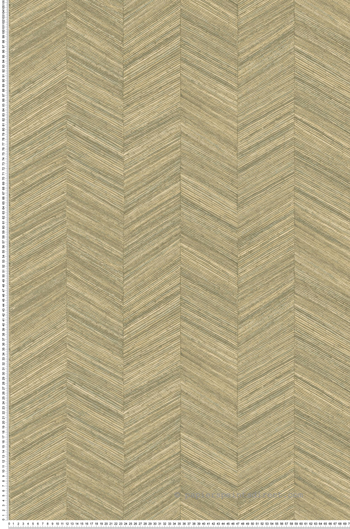Papier peint Chevron Bois Ocotea vert amande - Nature sur Mesure de Casamance | Réf. CAS-B75372650